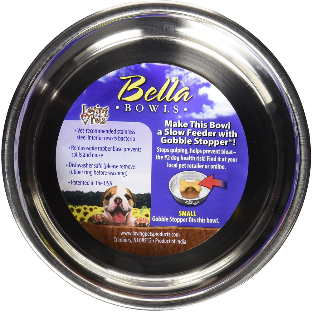 Loving Pets Bella Dog Bowls Stainless Steel & Cat Spill Proof Food Bowl Puppy Es