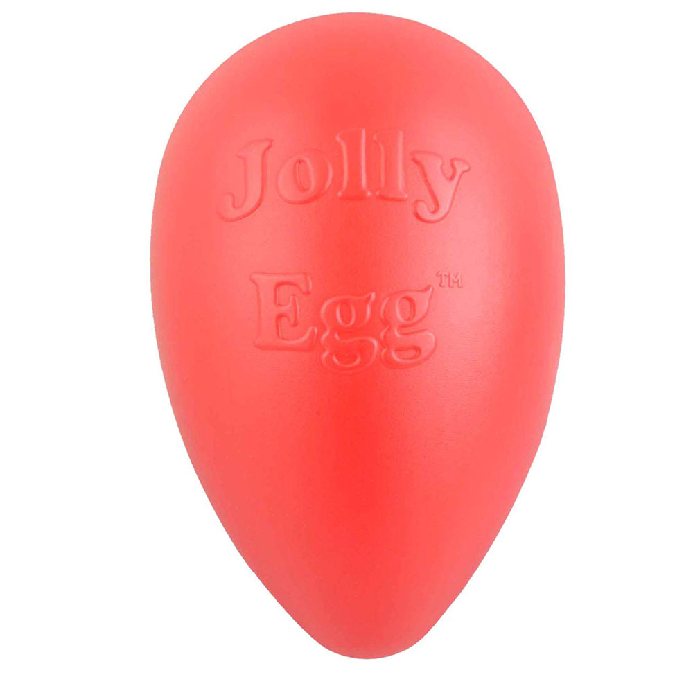 Jolly Pets Egg Dog Toy 8 Inches/Medium Red Je08 Rd