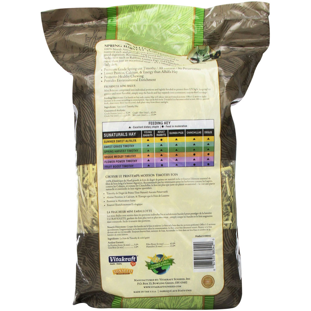 Sunseed Sunaturals Select Spring Harvest Timothy Hay