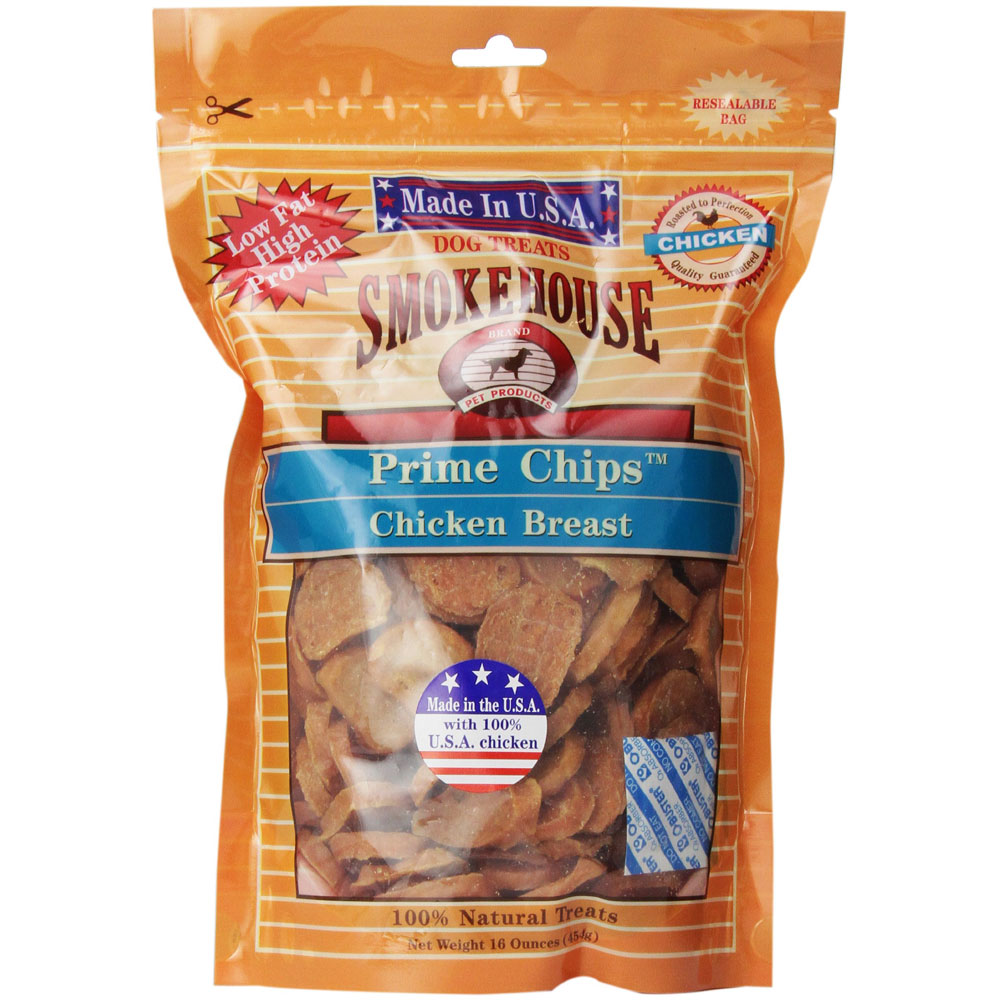 Smokehouse Prime Chips Chicken Breast Dog Treats 16Oz Small