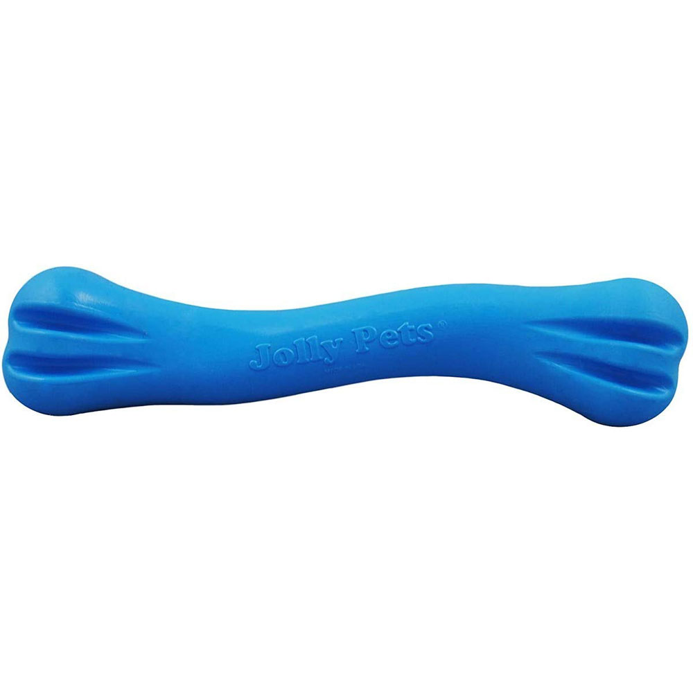 Jolly Pets Bone Medium Blue Durable Dog Toy