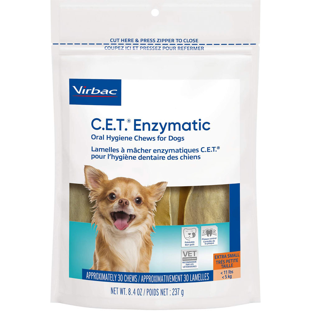 Virbac C.E.T. Enzymatic Oral Hygiene Chews Extra Small 30 Ct Dog 30Ct Xs