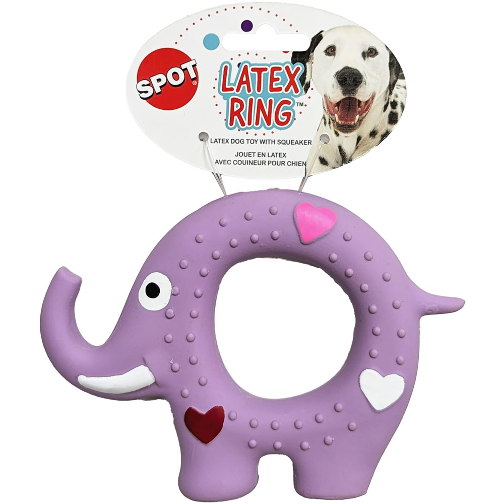 Spot Latex Ring Dog Toy Soft & Stuffingfree With Honking Squ