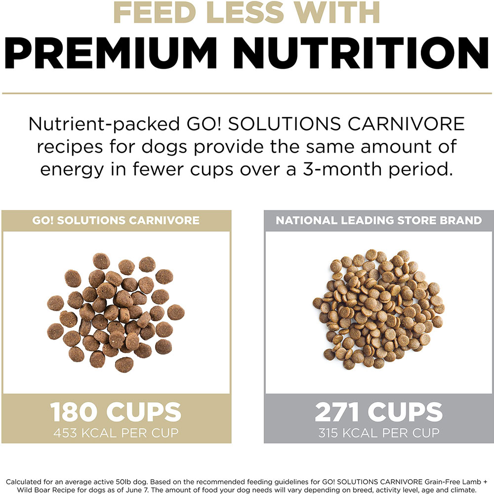 Go! Solutions Carnivore Grain Free Dog Food 22 Lb &ndash; Lamb + Wild Boar Recipe Prot