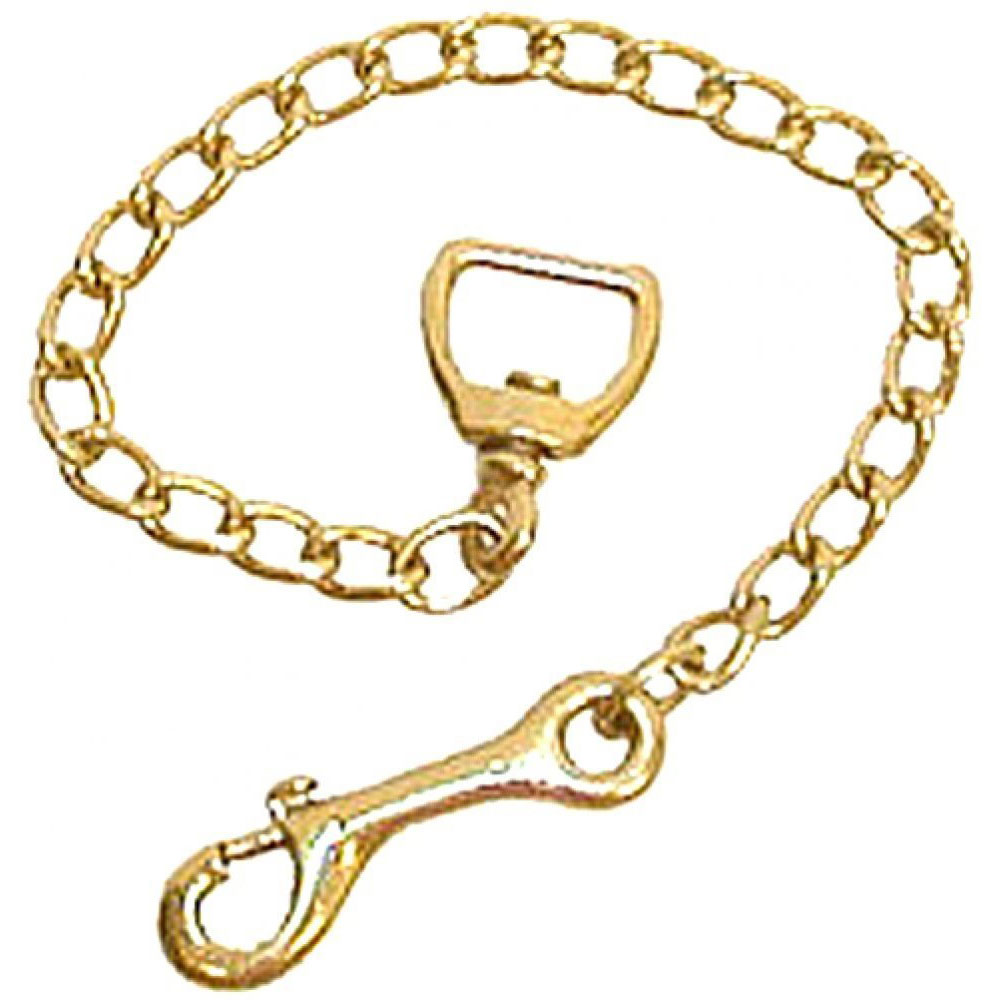 Partrade Brass Plaited Stud Training Chain Wide Swivel Eye