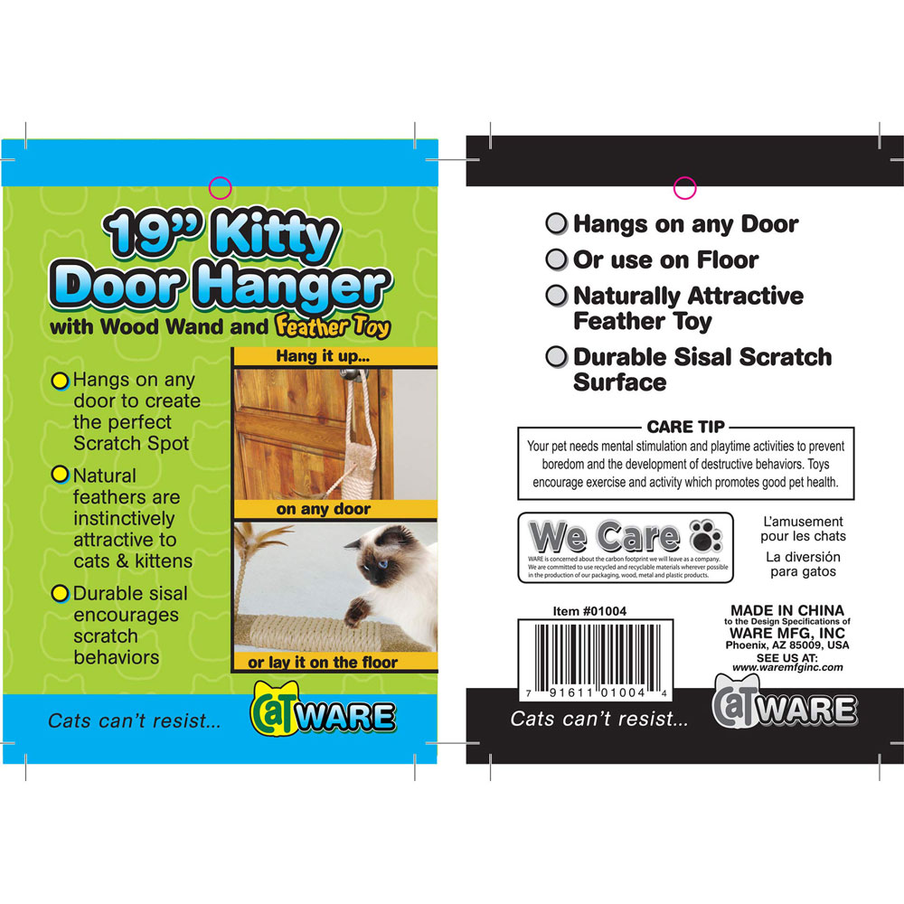 Ware Manufacturing Kitty Door Hanger 19 Inch Sisal Scratching Pad