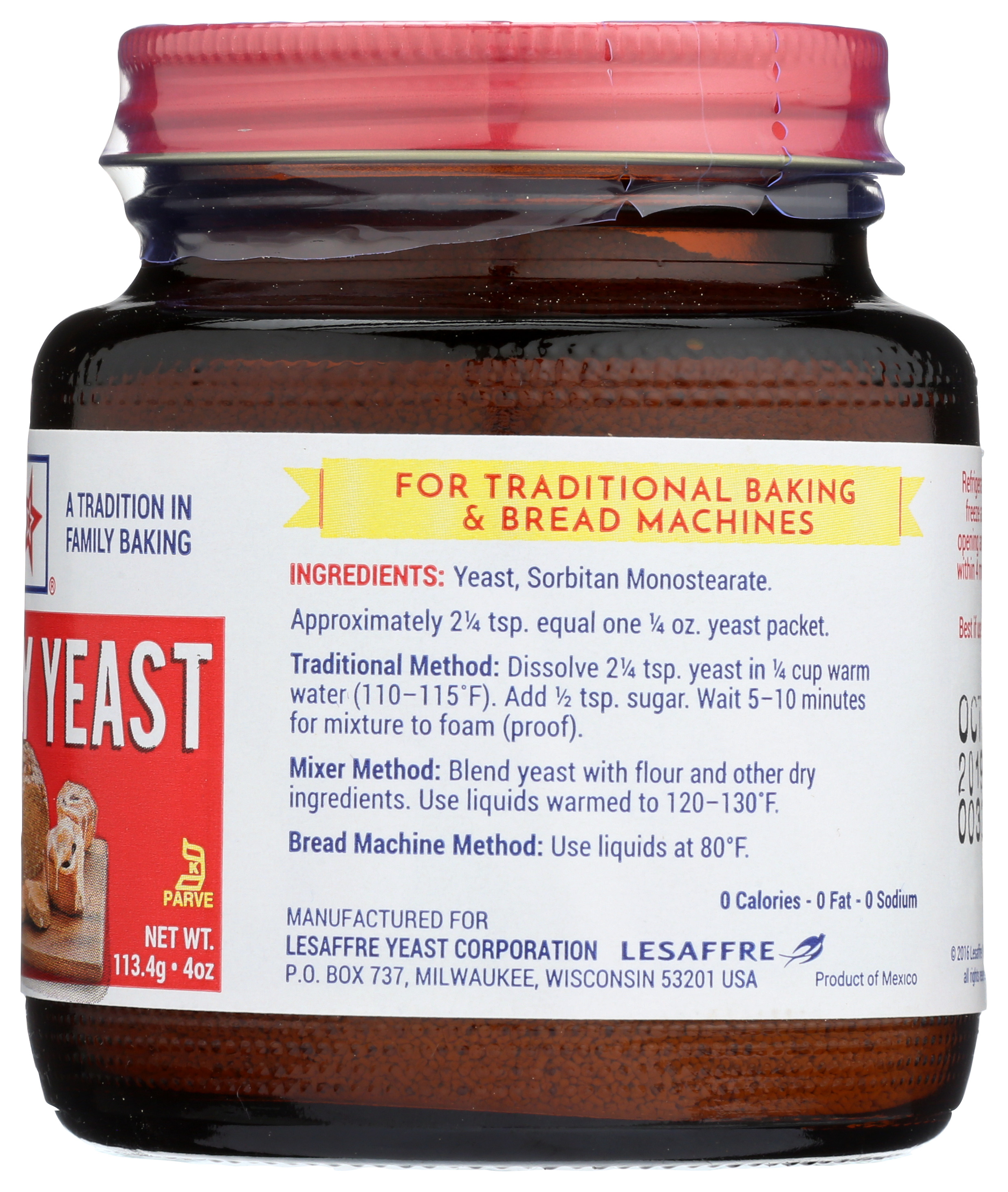 Red Star Active Dry Yeast 4Oz Jar Baking 4 Oz