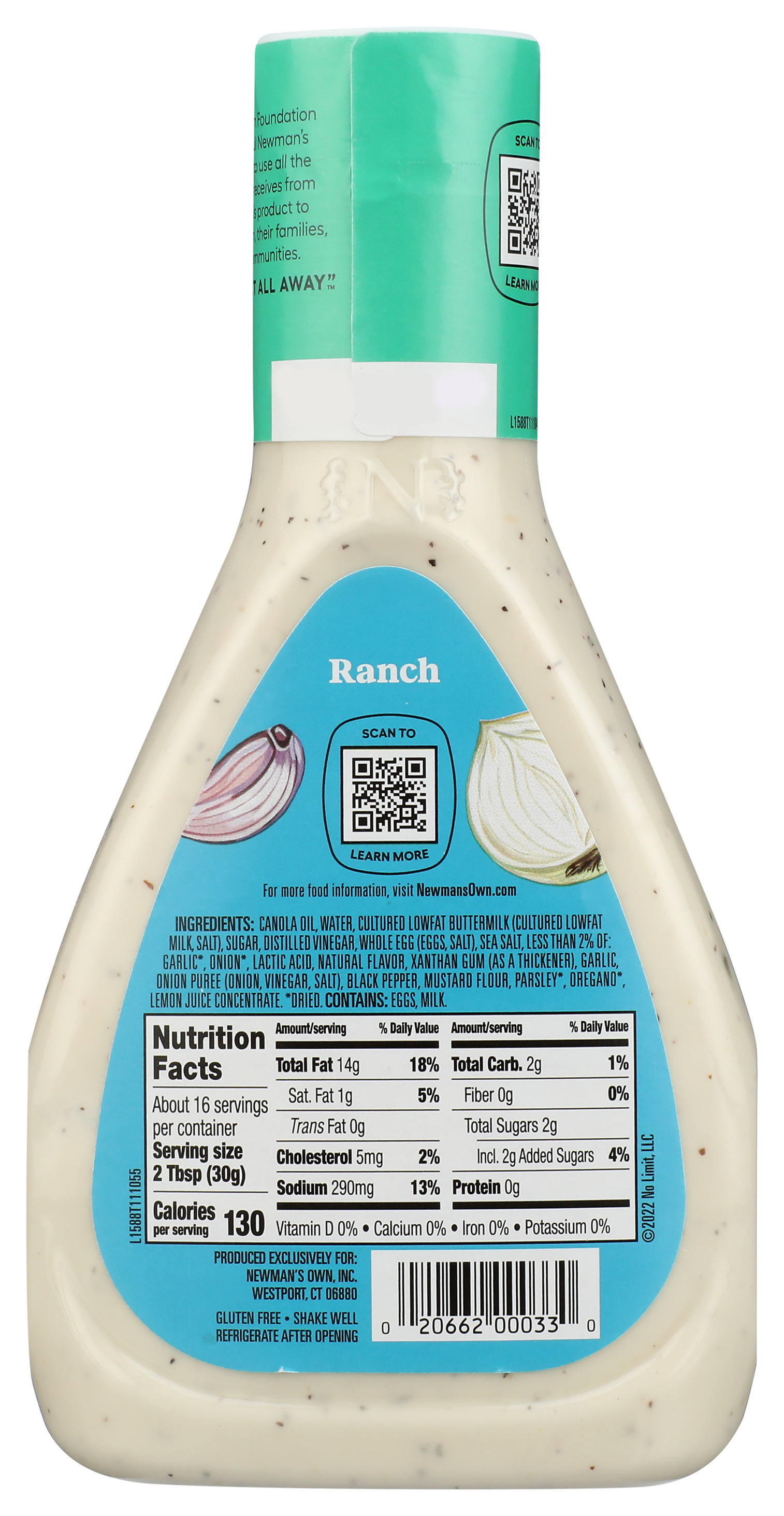 Newman'S Own Ranch Salad Dressing 16 Oz