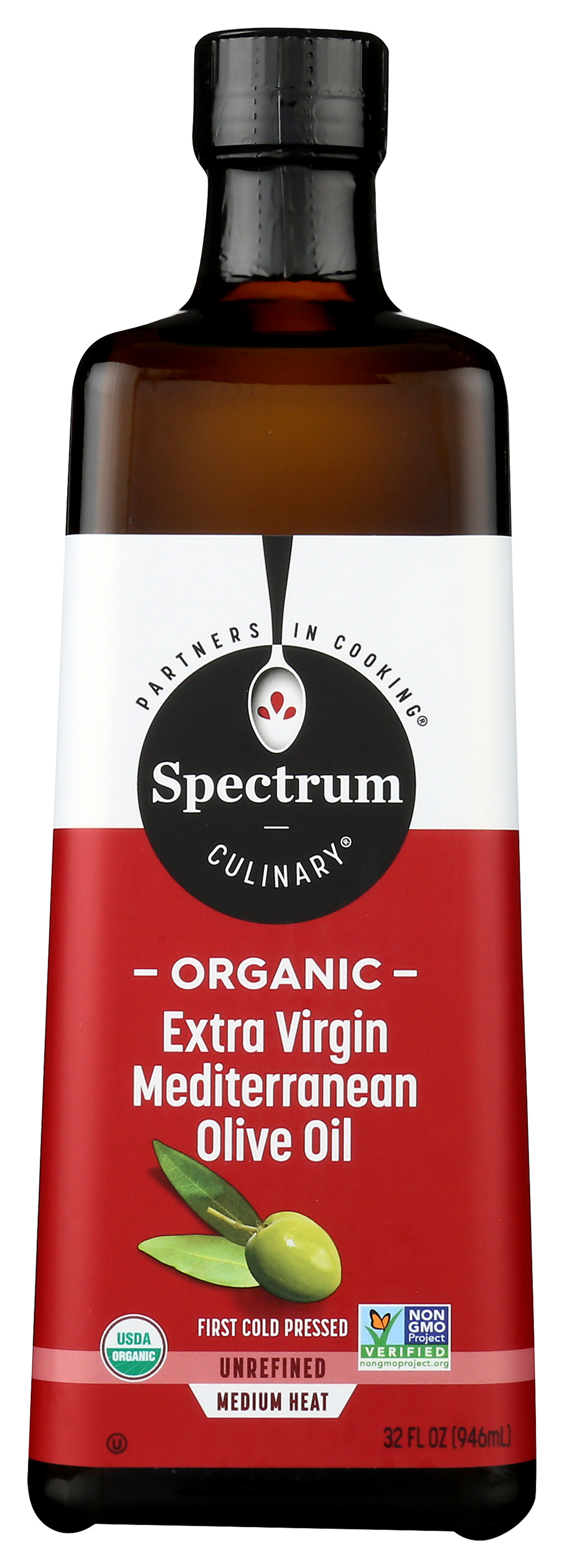 Organic Mediterranean Extra Virgin Olive Oil By Spectrum 32 Oz Bottle