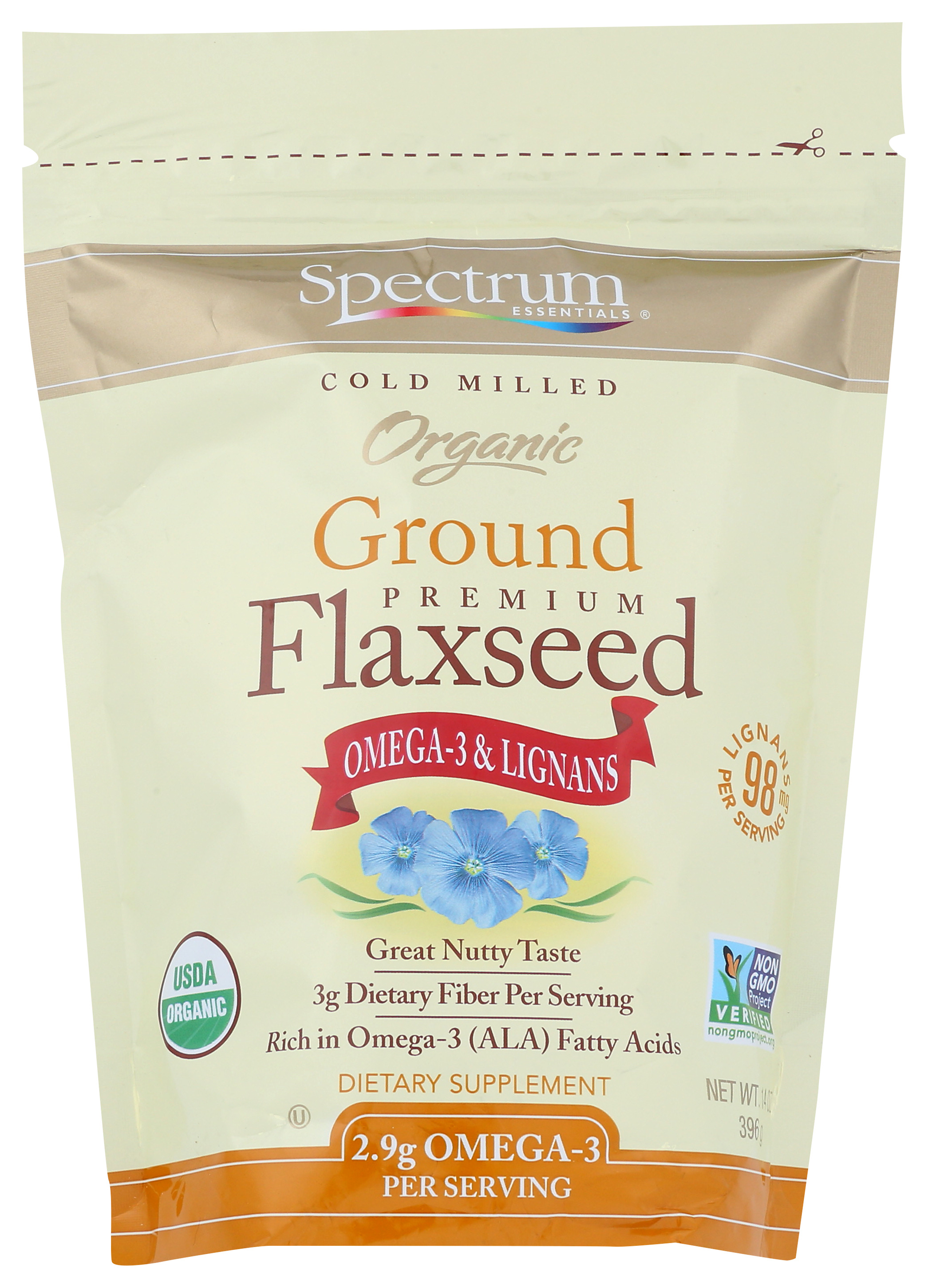 Spectrum Essentials Organic Premium Ground Flaxseed 14 Oz Seeds