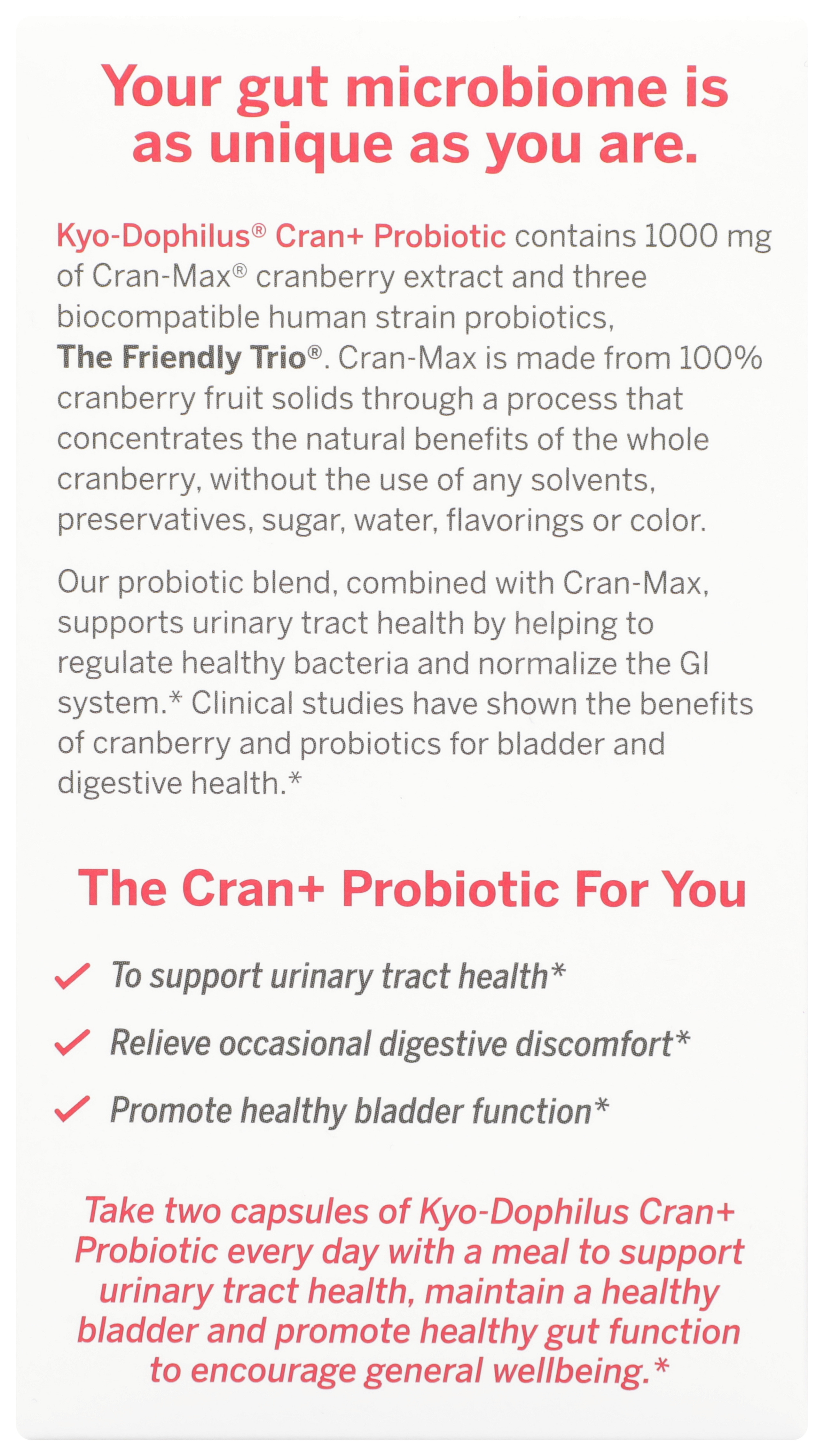 Kyo-Dophilus Cran Plus Probiotic Supplement 60 Capsules