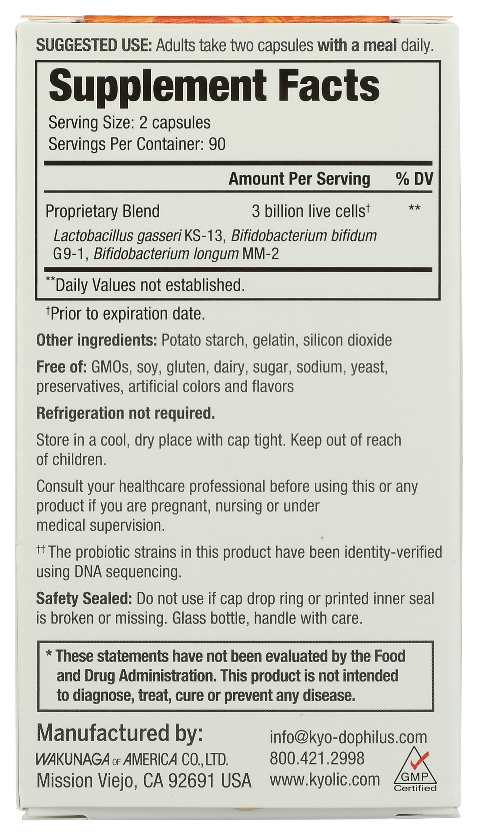 Kyo Dophilus Daily Probiotic Digestive Immune Support 180 Capsules