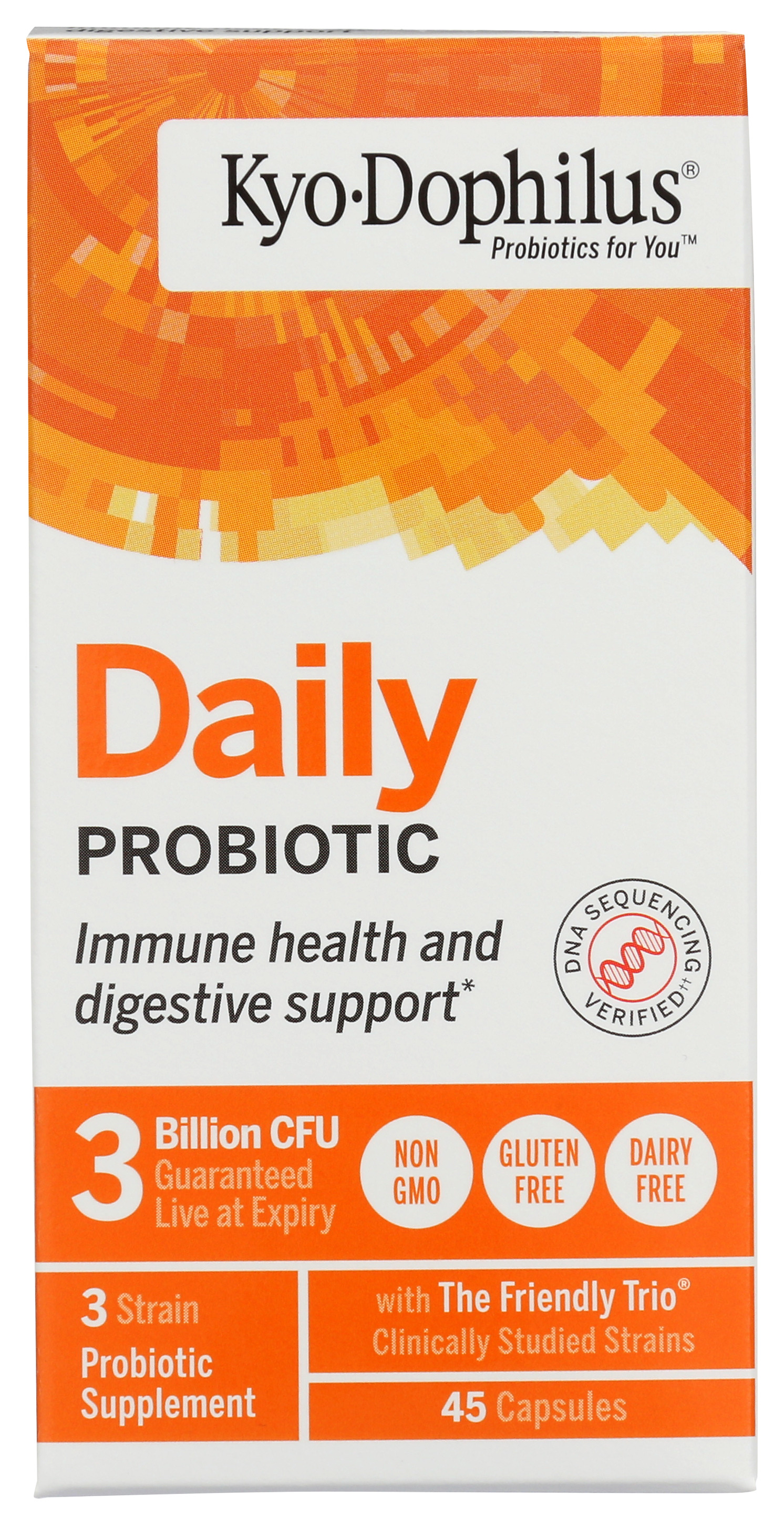 Kyolic Kyo-Dophilus Daily Probiotic 3 Strain Supplement 45 Capsules