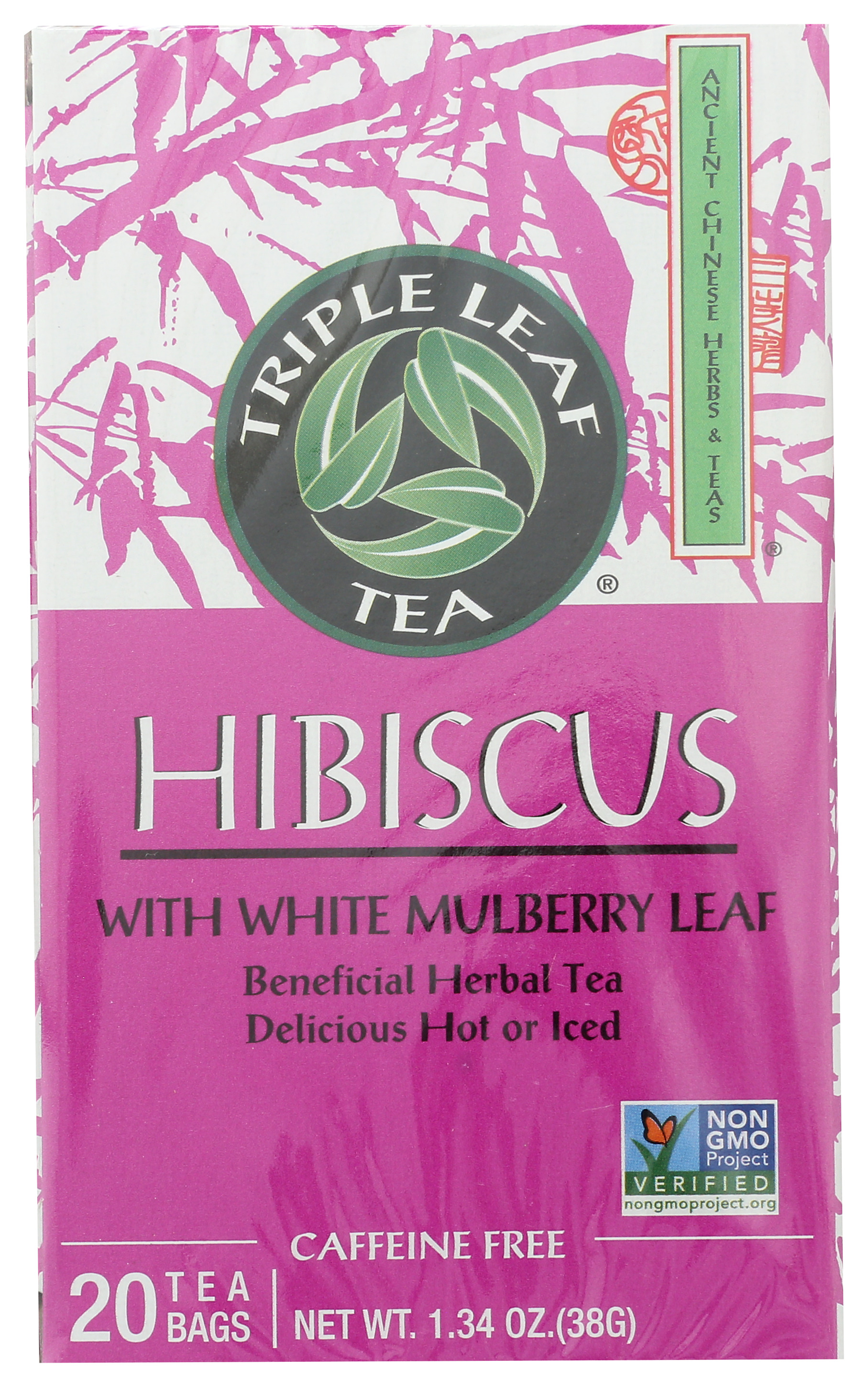 Triple Leaf Tea Hibiscus With White Mulberry 20 Bags Herbal 1.34 Oz