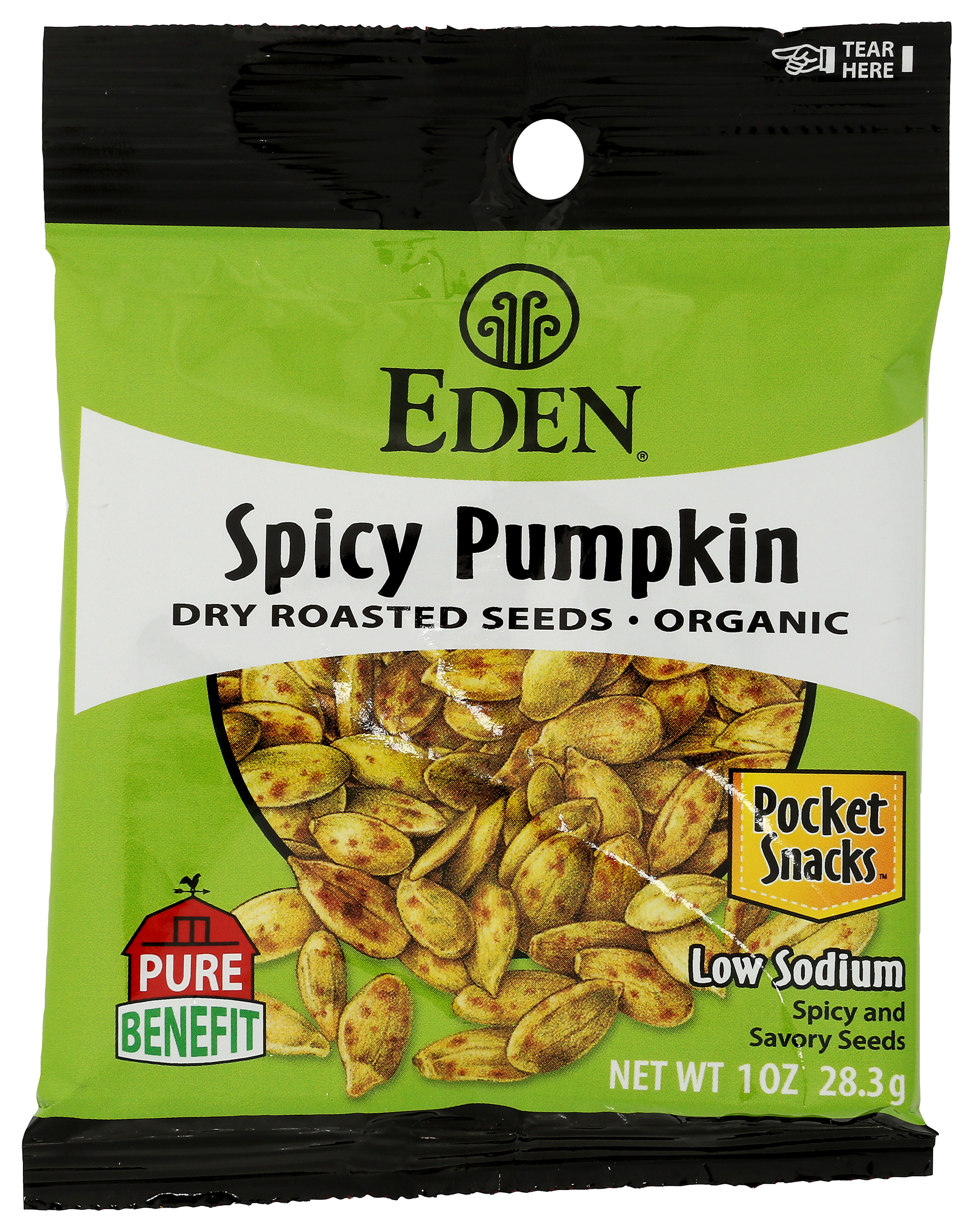 Eden Spicy Pumpkin Seeds Dry Roasted Organic 1 Oz Snack