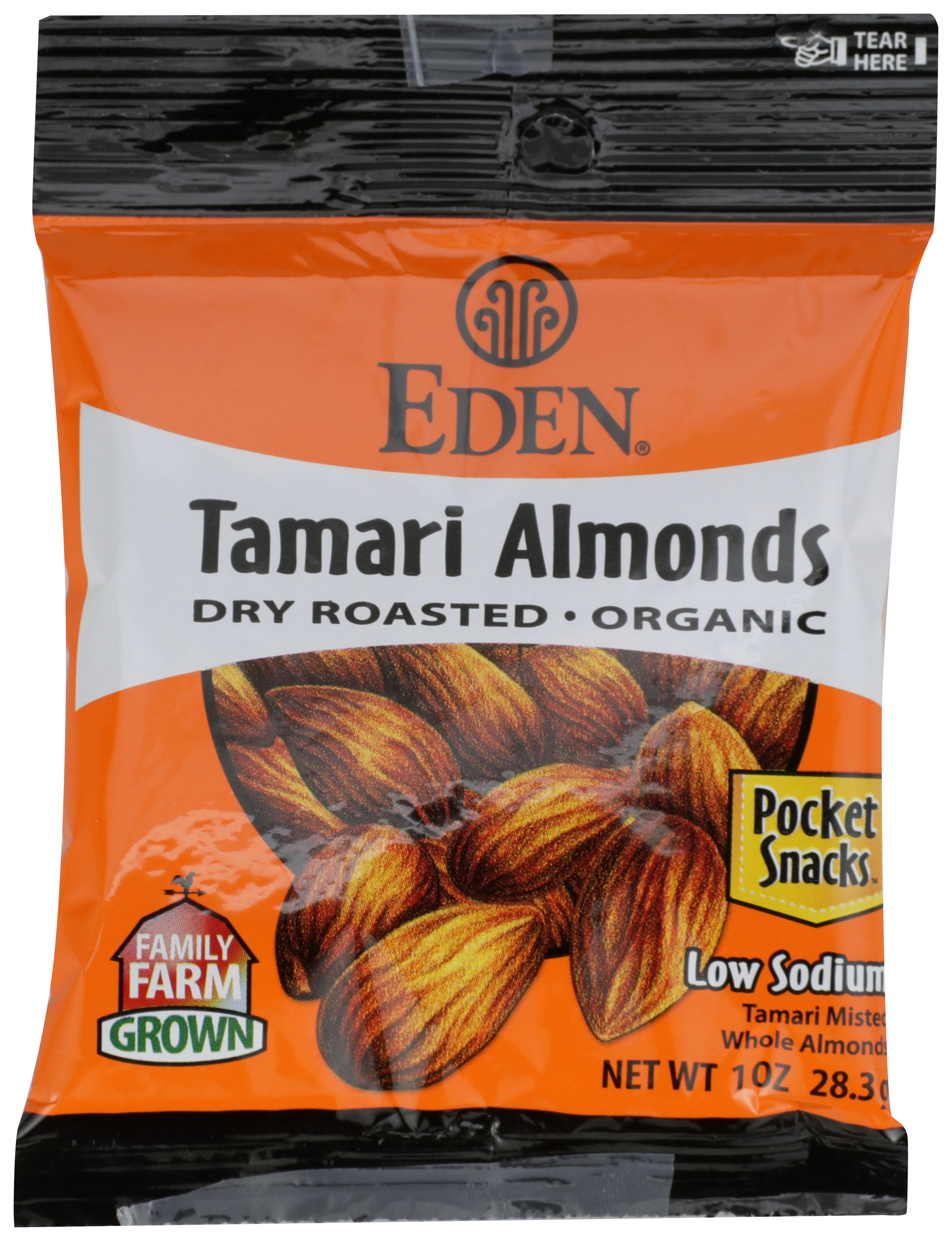 Eden Tamari Almonds Dry Roasted Organic 1 Oz Snack