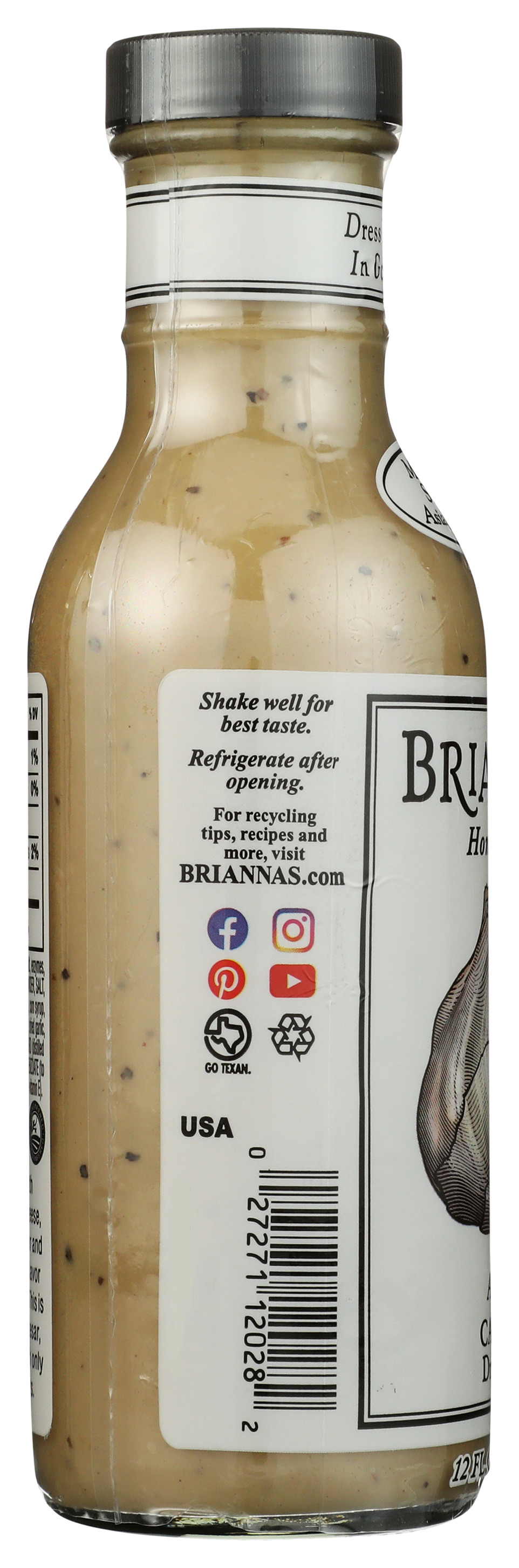 Briannas Asiago Caesar Salad Dressing 12 Oz Rice