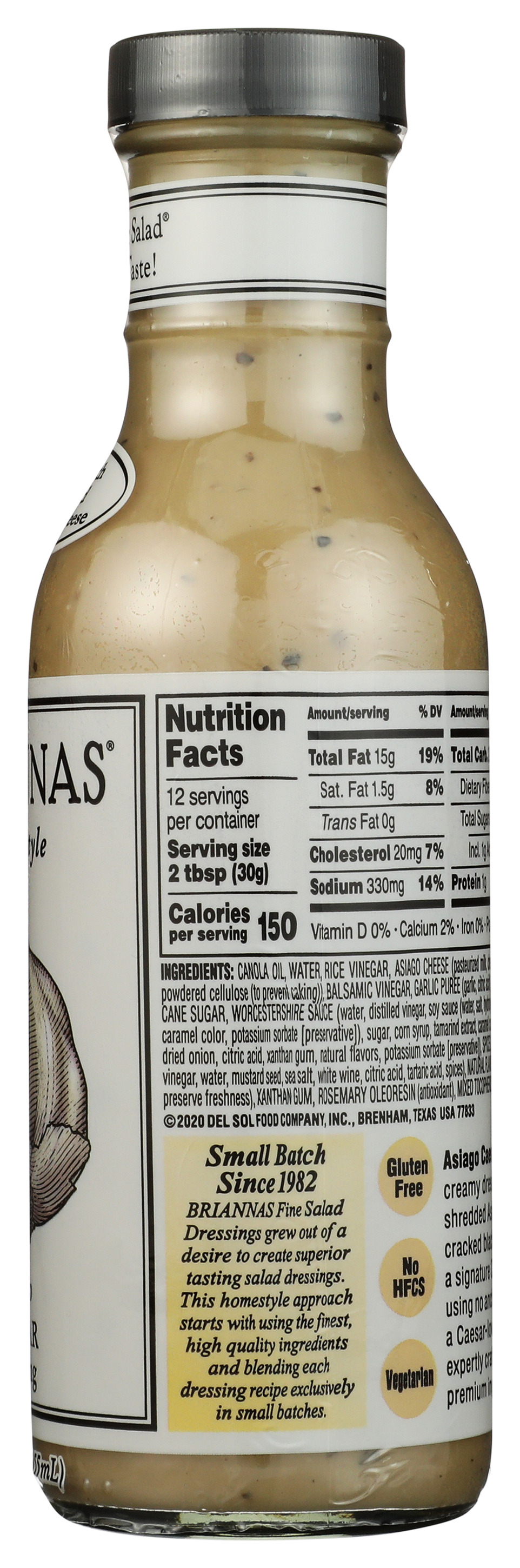 Briannas Asiago Caesar Salad Dressing 12 Oz Rice