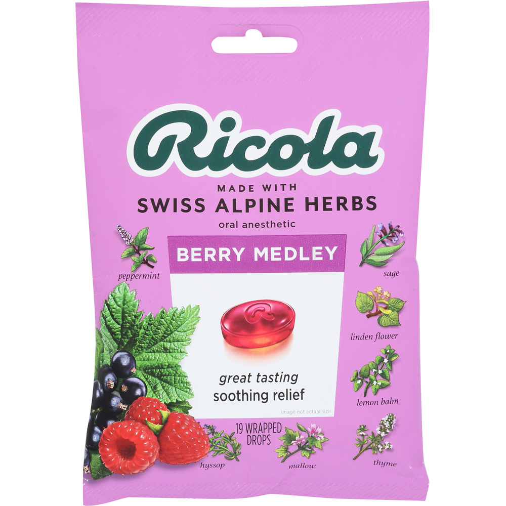 Ricola Swiss Alpine Herb Berry Medley Throat Lozenges 19 Pieces Ct