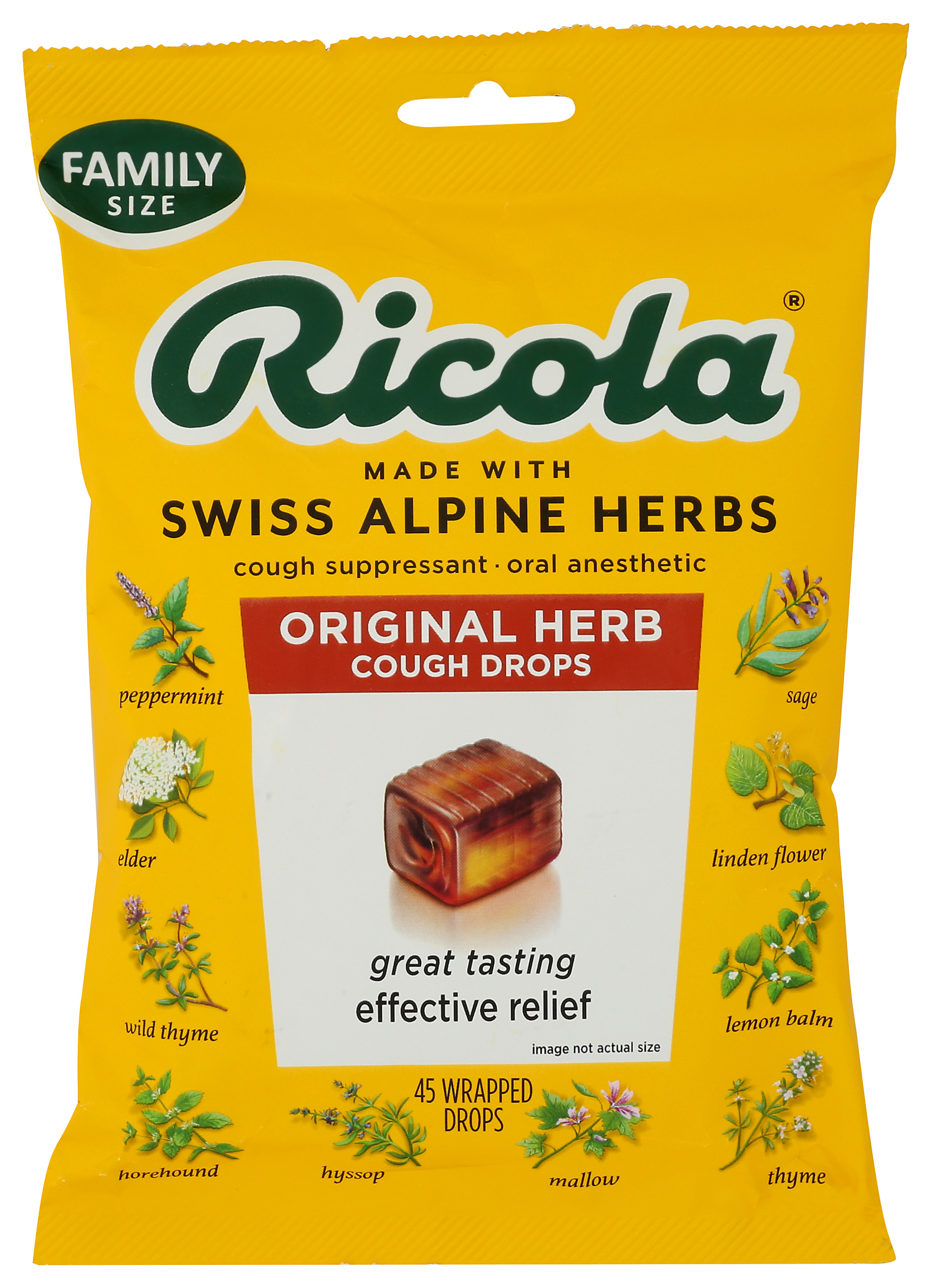Ricola Original Herb Cough Drops 45 Count Throat Lozenges Ct
