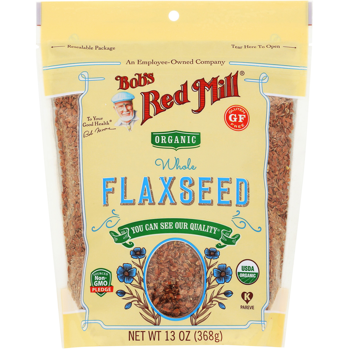 Organic Whole Flaxseed By Bob’S Red Mill 13 Oz Seeds Beans