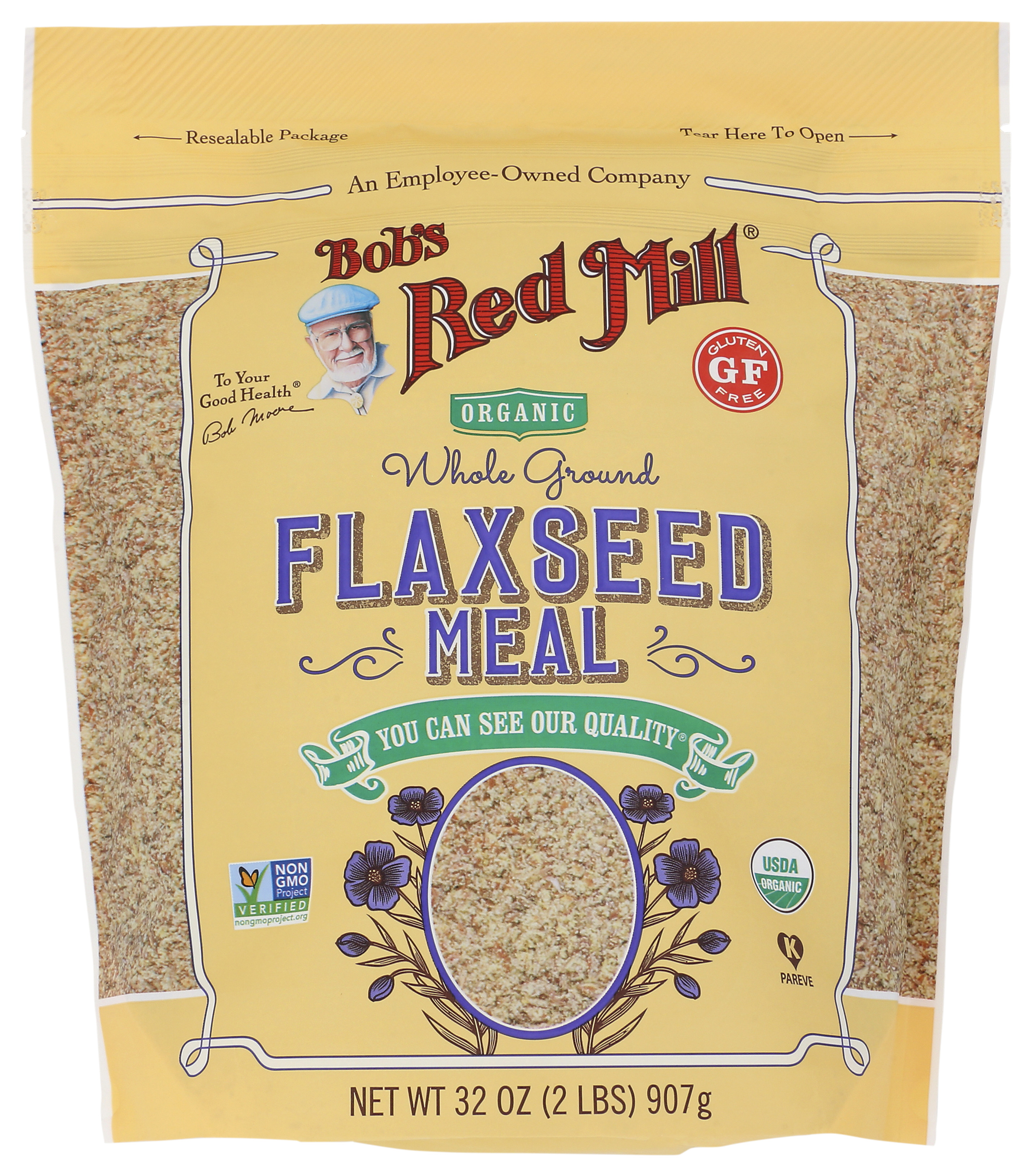 Bob'S Red Mill Organic Whole Ground Flaxseed Meal 32 Oz Seeds