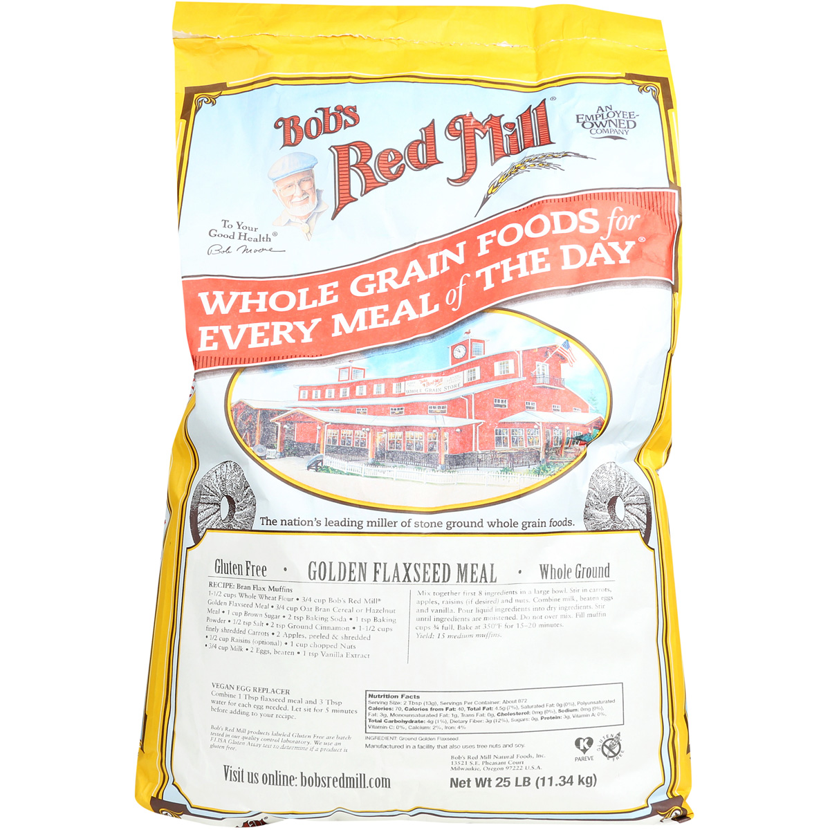Bob’S Red Mill Golden Flaxseed Meal 25 Lb Whole Grain