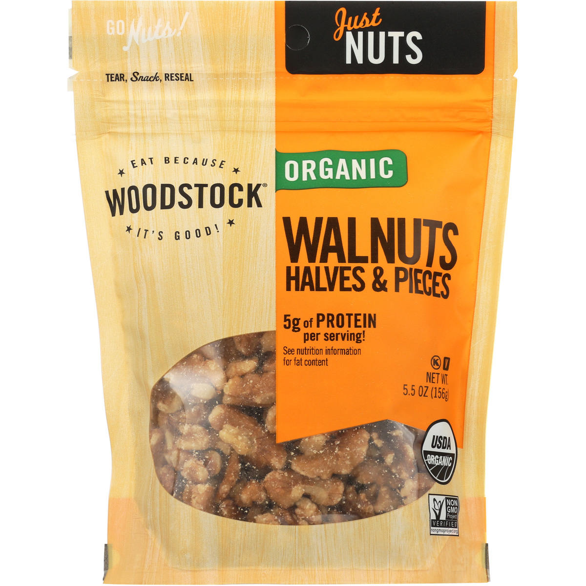 Organic Walnuts Halves And Pieces By Woodstock 5.5 Oz