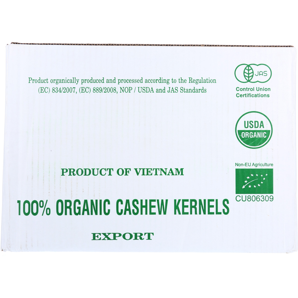 Nuts Organic Whole Raw Cashew Kernels 25 Lb Bulk