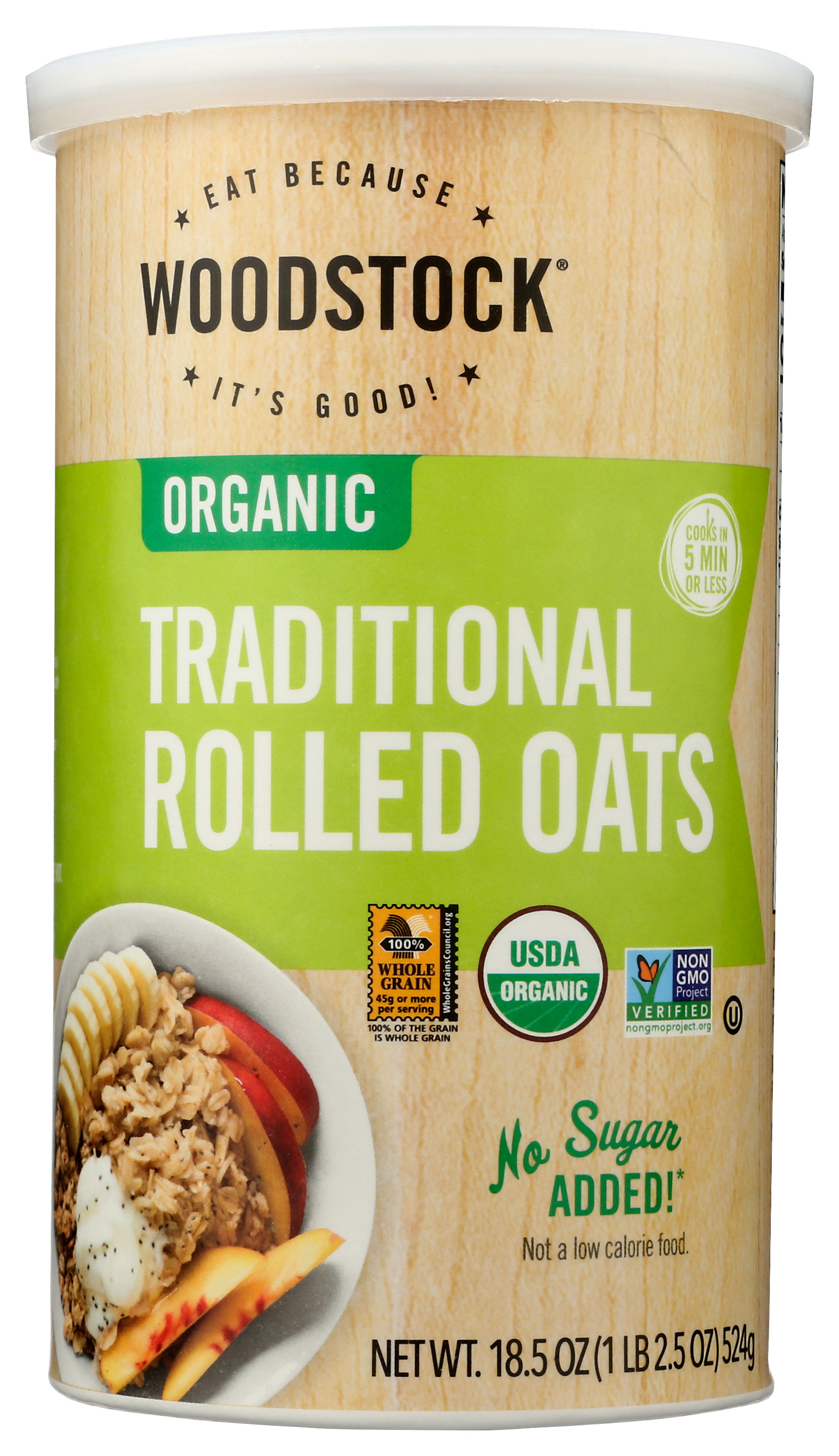 Woodstock Organic Traditional Rolled Oats 18.5 Oz Cereal