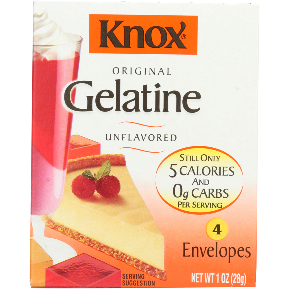 Knox Unflavored Gelatin Packets 4 Count 1 Oz Box