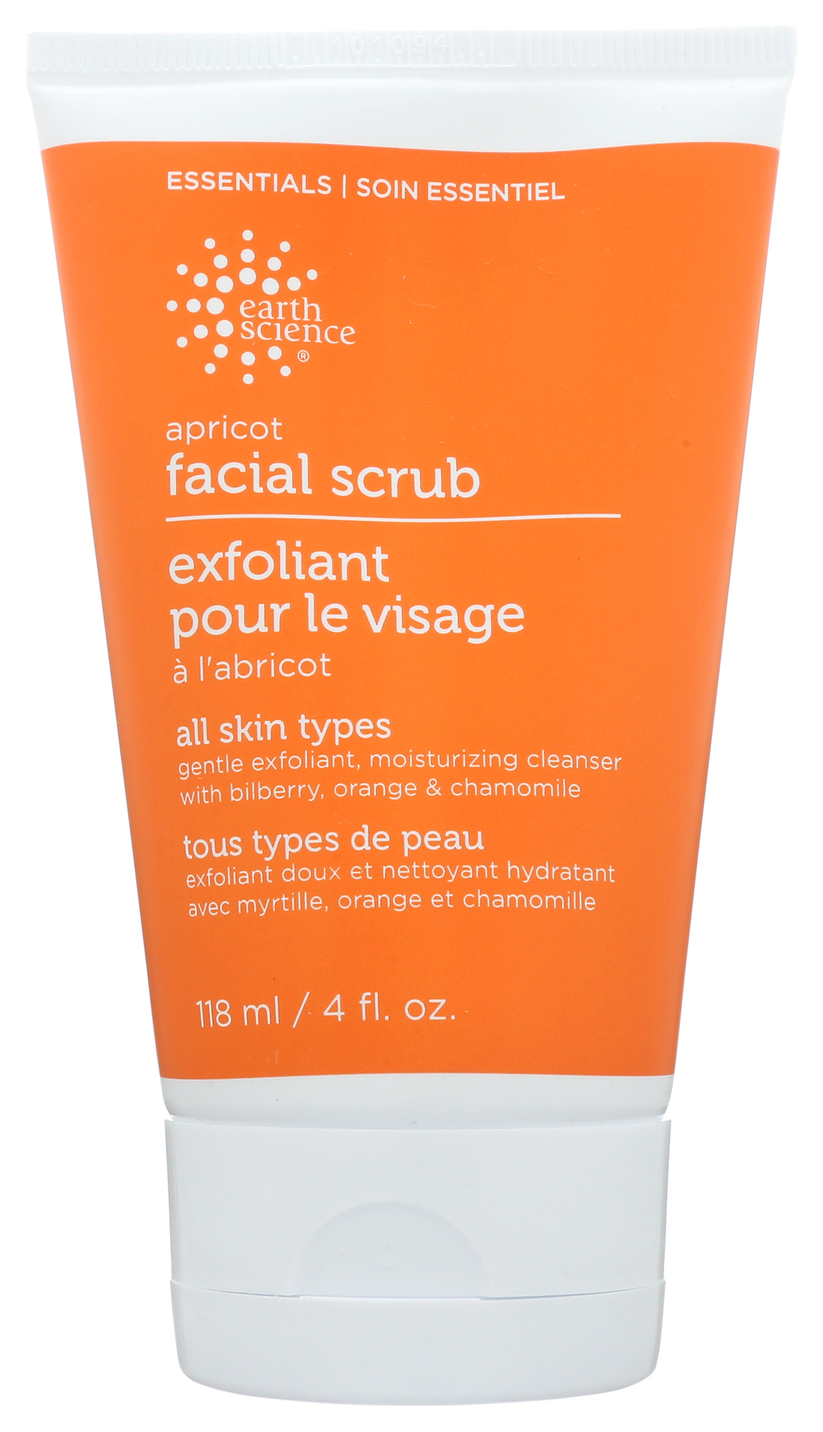 Earth Science Apricot Facial Scrub Gentle Exfoliant 4 Oz