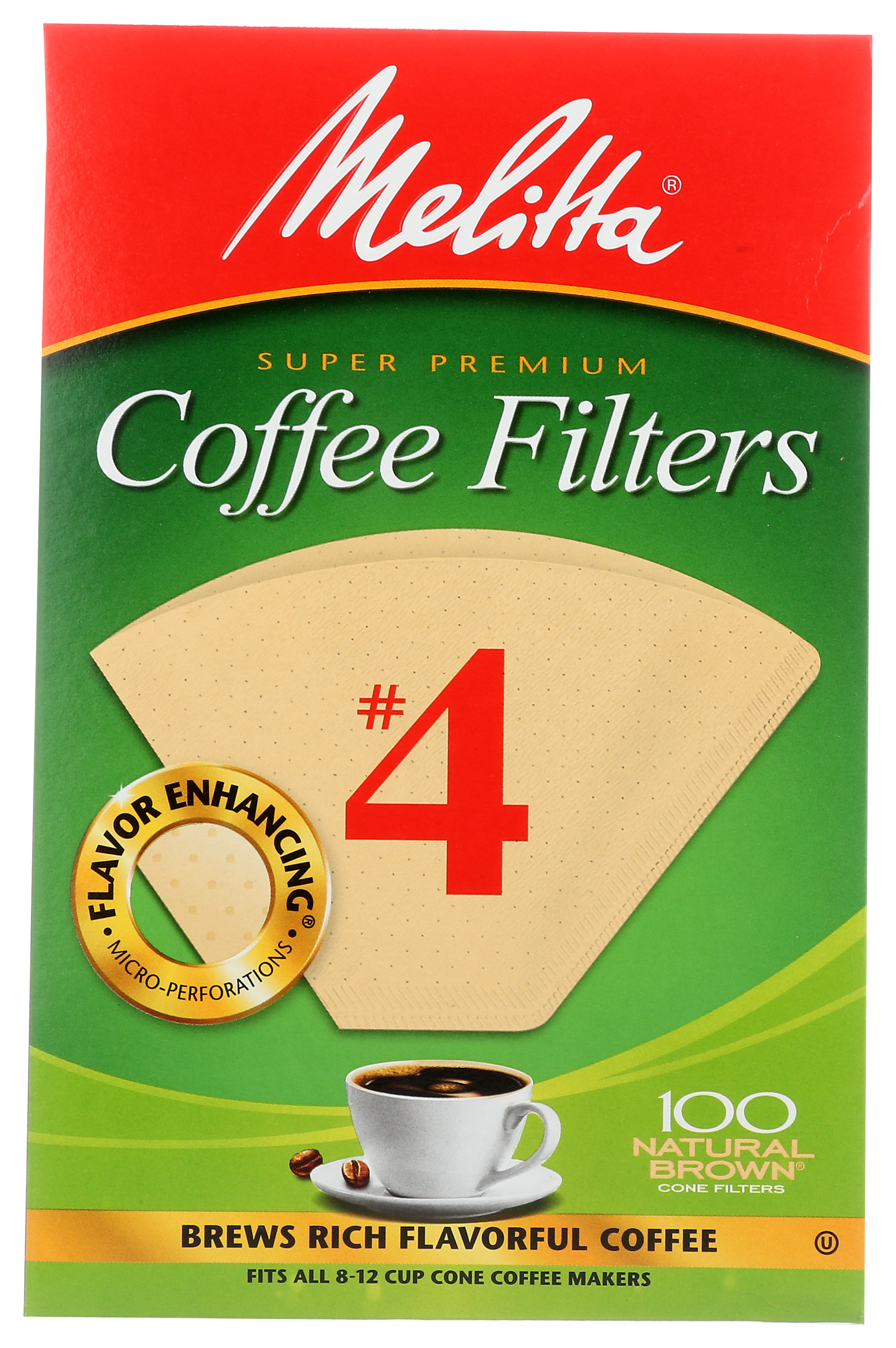 Melitta Coffee Filters #4 Natural Brown 100 Count Ct