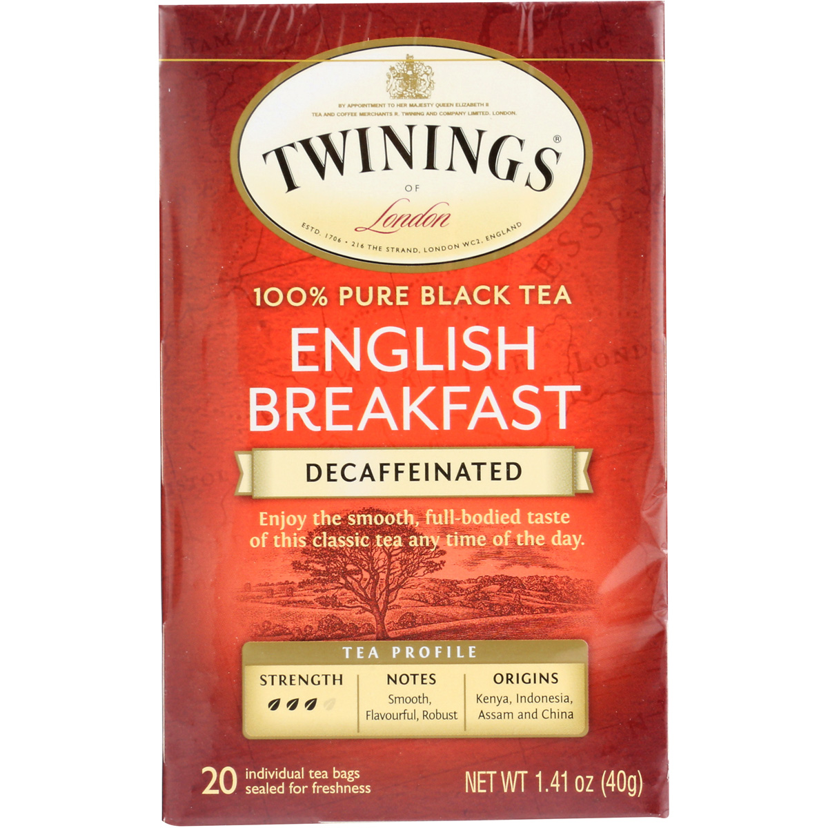 Twinings English Breakfast Decaffeinated Black Tea 20 Bag