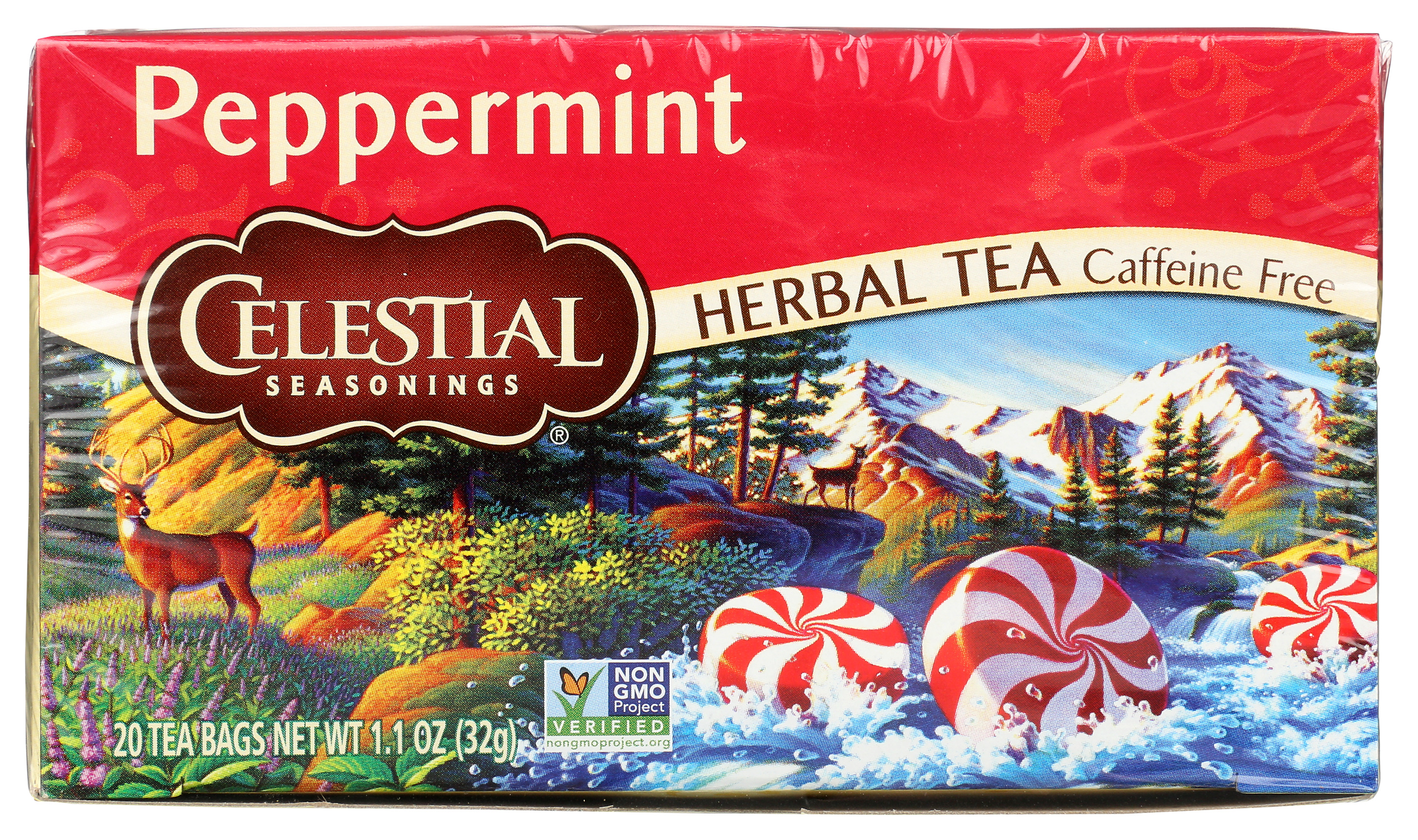 Celestial Seasonings Herbal Tea Peppermint 20 Bags 1.1 Oz Seasoning