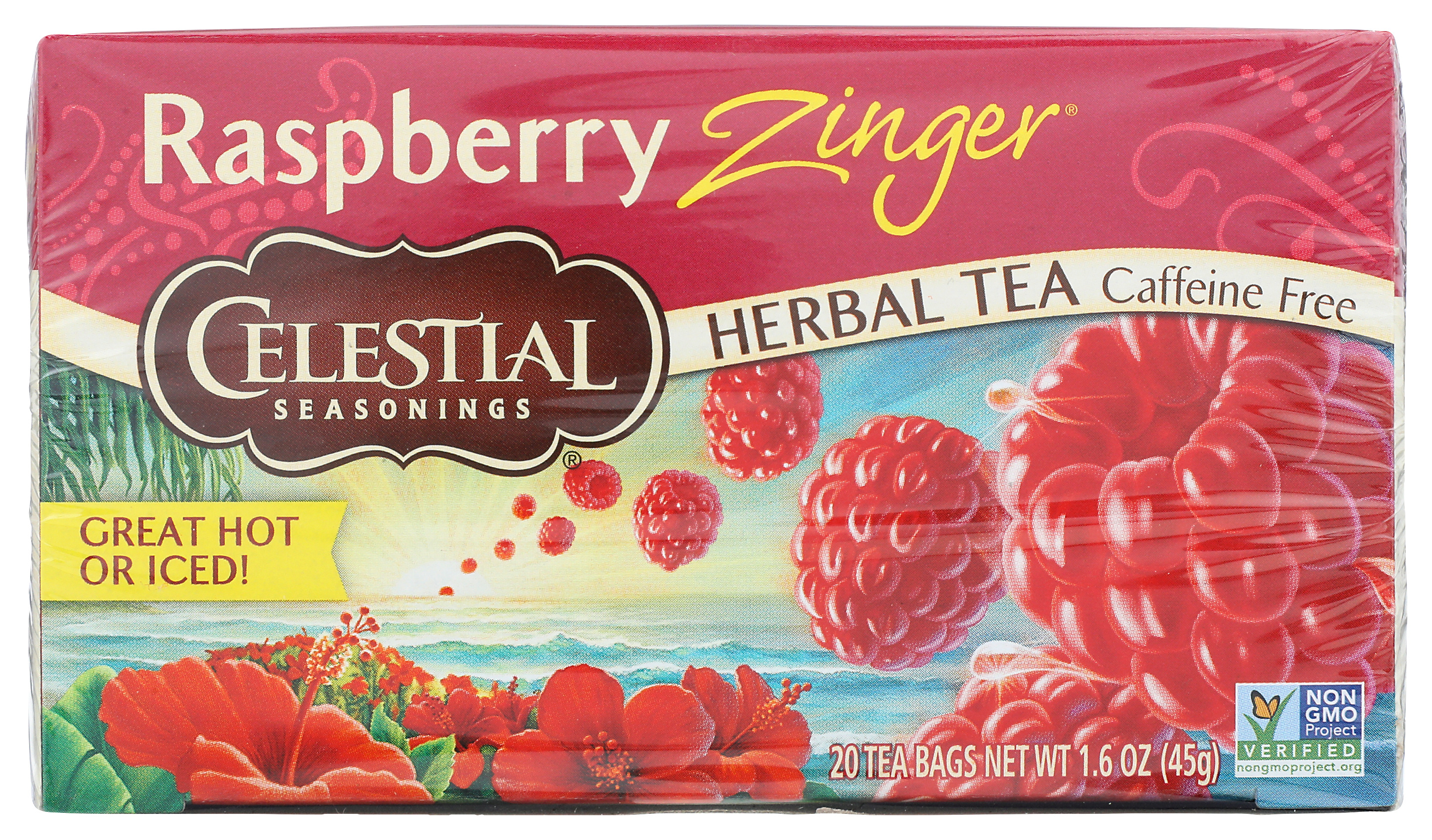 Raspberry Zinger Herbal Tea By Celestial Seasonings 20 Bags