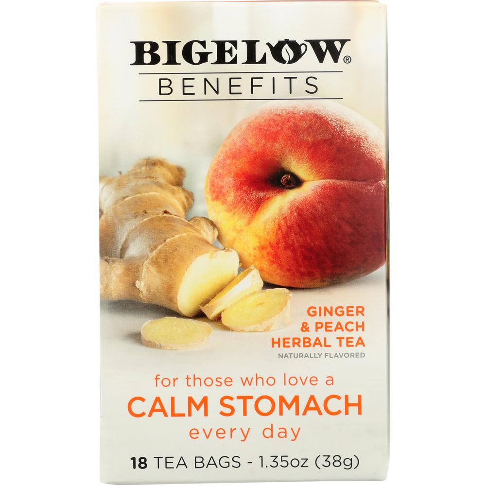 Bigelow Ginger And Peach Herbal Tea 18 Bags Bag 1.35 Oz