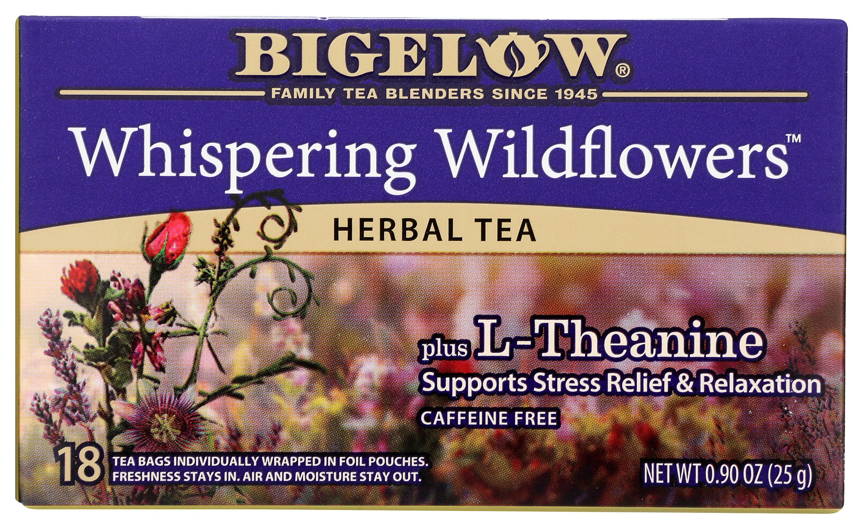 Whispering Wildflowers Herbal Tea By Bigelow 18 Count Bags Ct