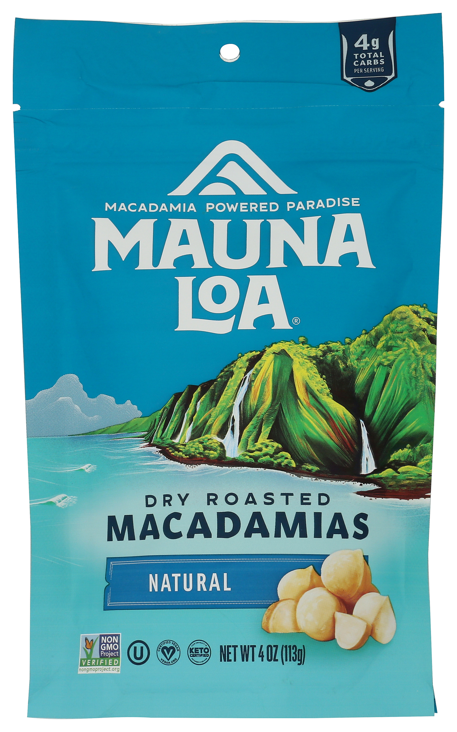 Natural Dry Roasted Macadamias Mauna Loa 4 Oz