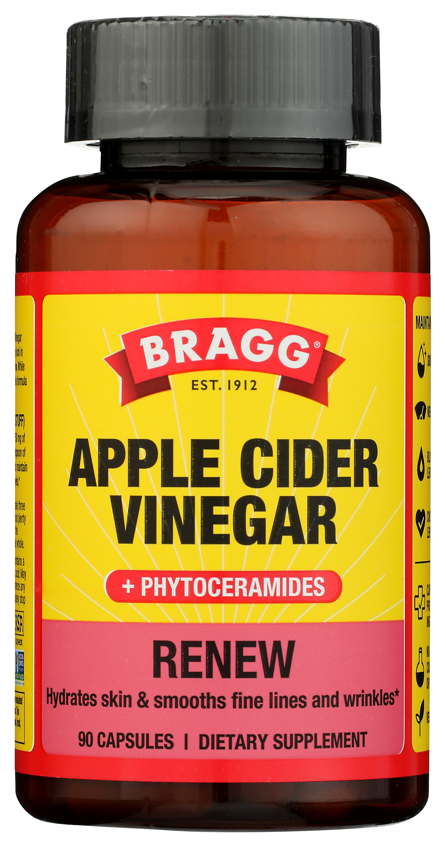 Bragg Apple Cider Vinegar Phytoceramides Capsules Dietary Supplement