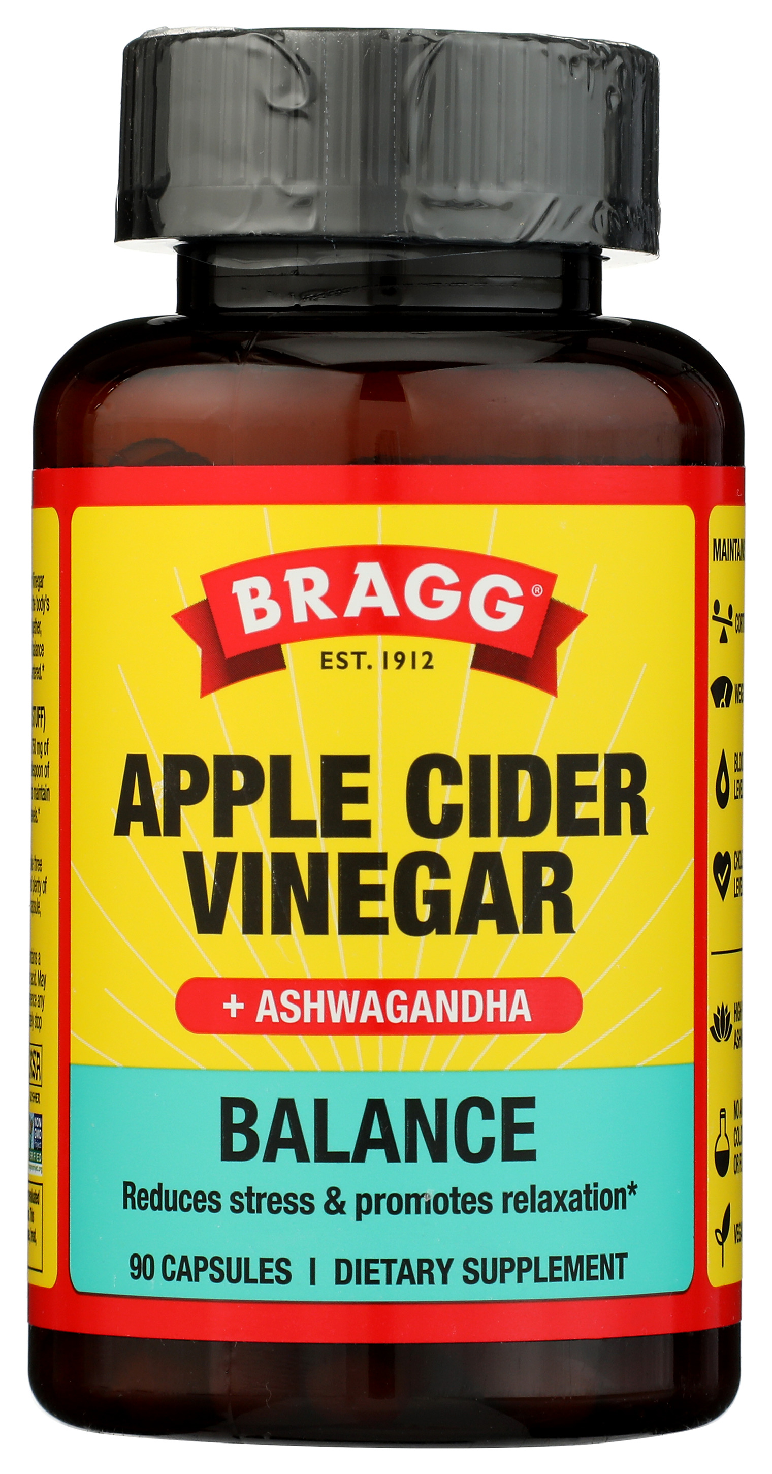 Bragg Daily Balance Apple Cider Vinegar Capsules With Ashwagandha 90 Caps