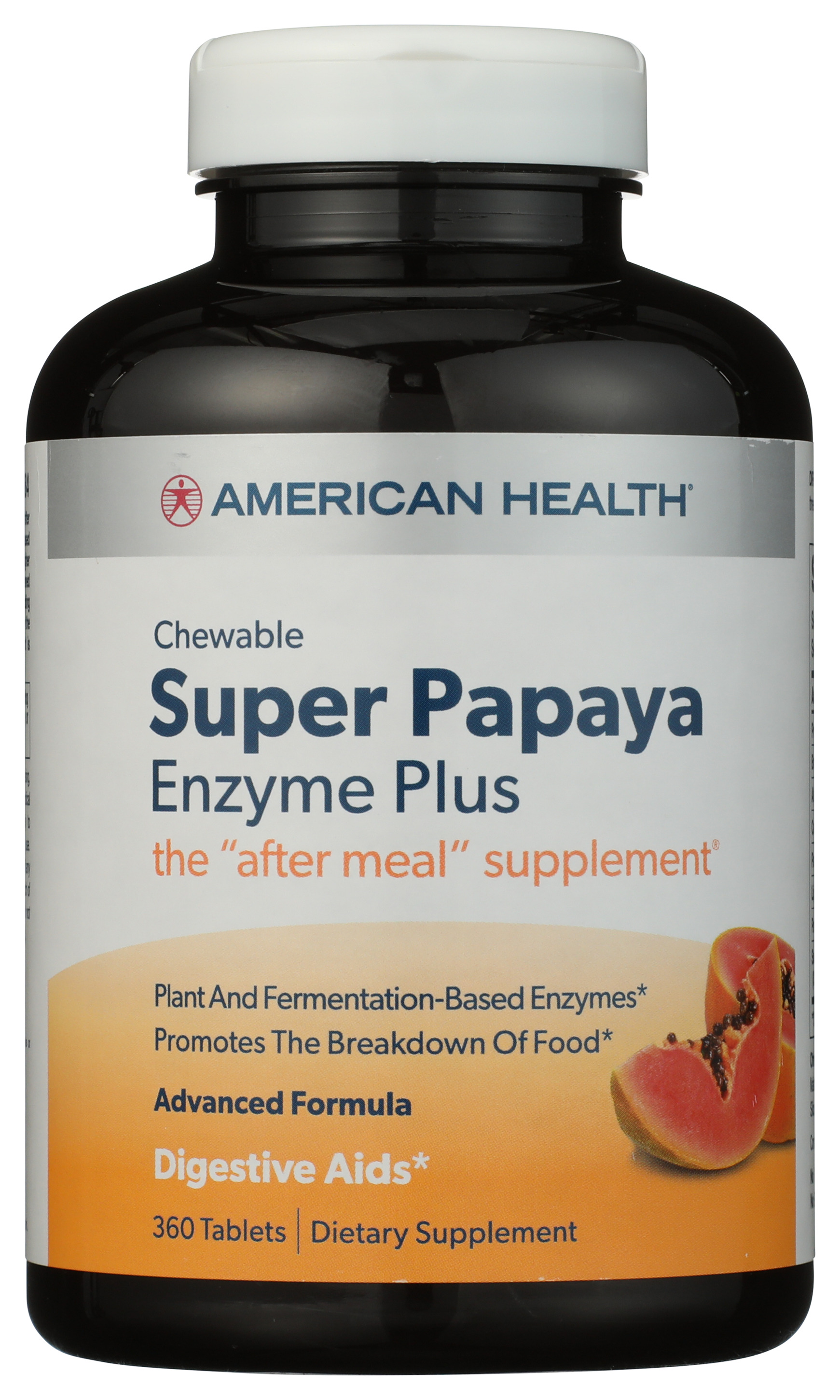 American Health Super Papaya Enzyme Plus Chewable 360 Tablets
