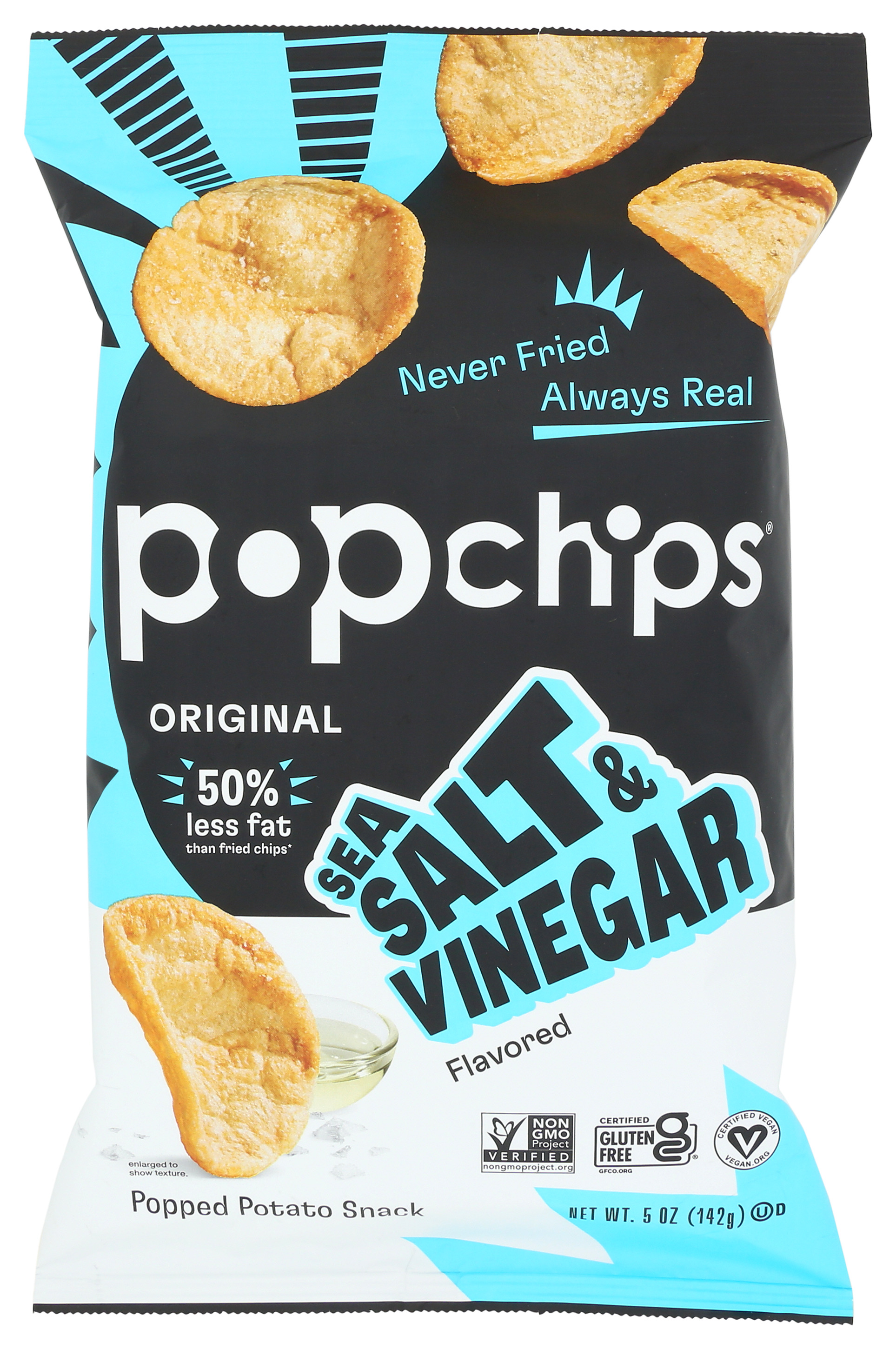 Popchips Sea Salt Vinegar Popped Potato Snack 5 Oz