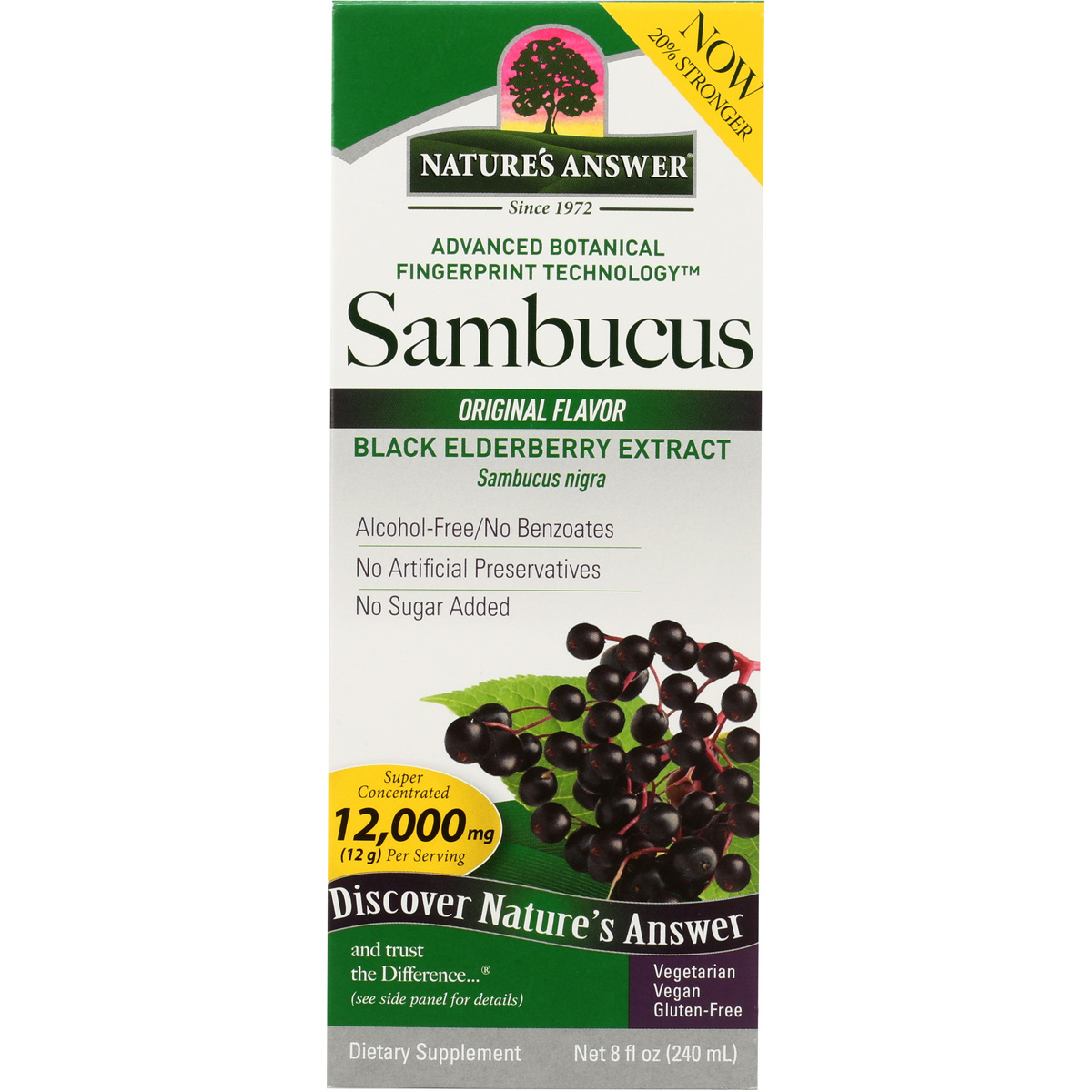 Nature’S Answer Sambucus Black Elderberry Extract 8 Fl Oz Supplement