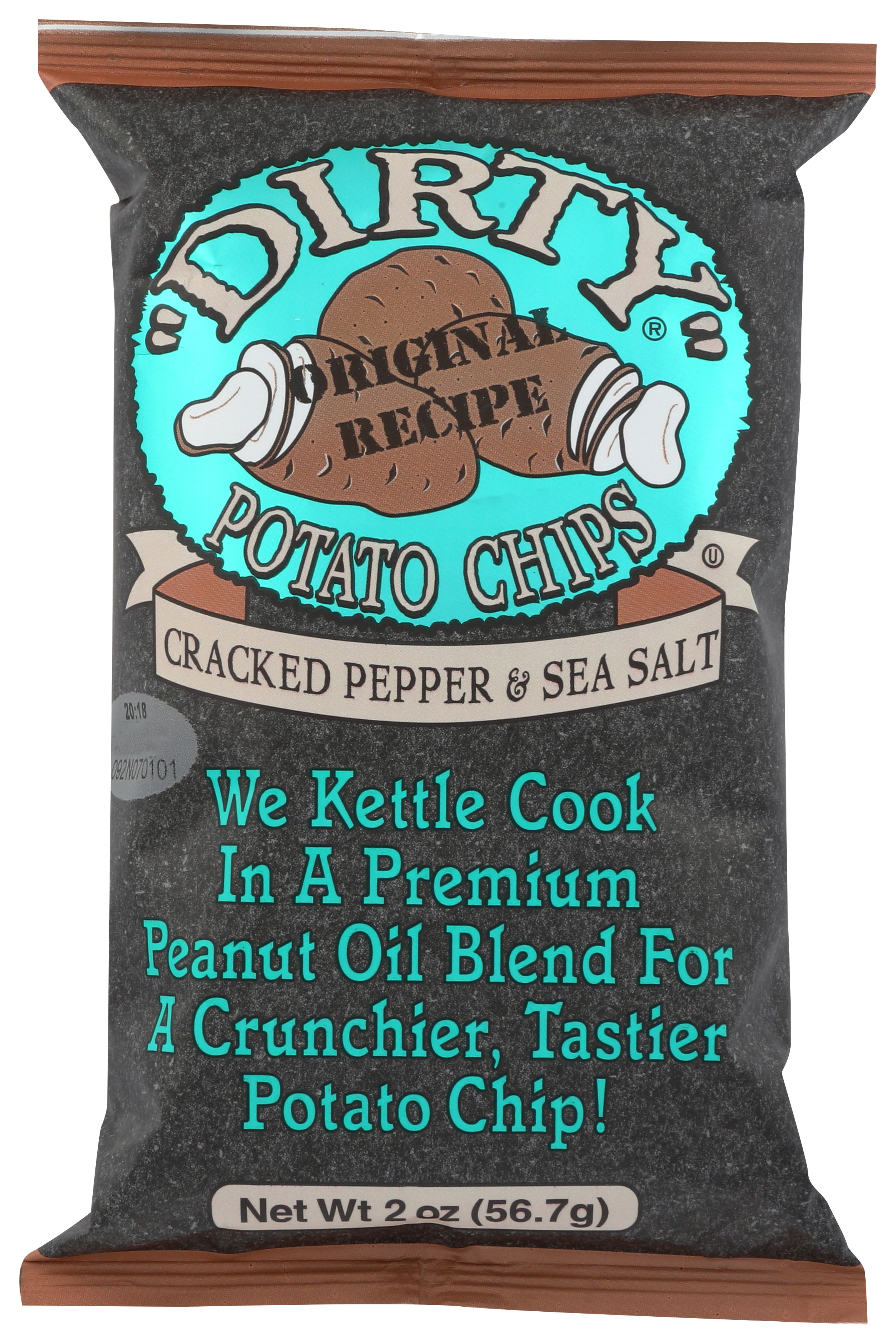 Dirty Cracked Pepper & Sea Salt Potato Chips 2 Oz Bag