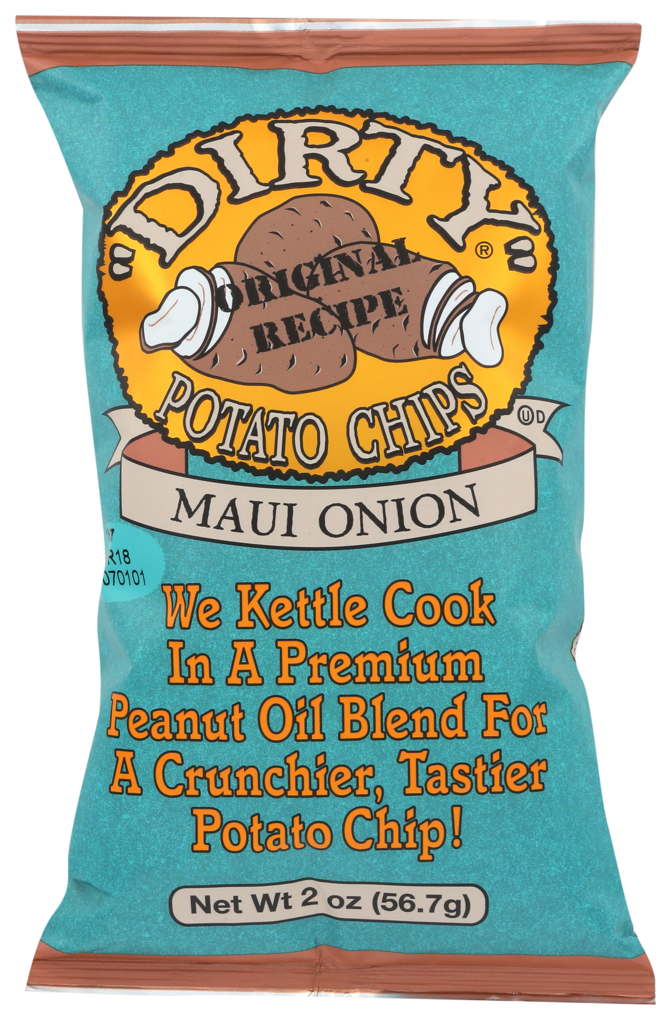 Dirty Maui Onion Potato Chips Snack 2 Oz Bag
