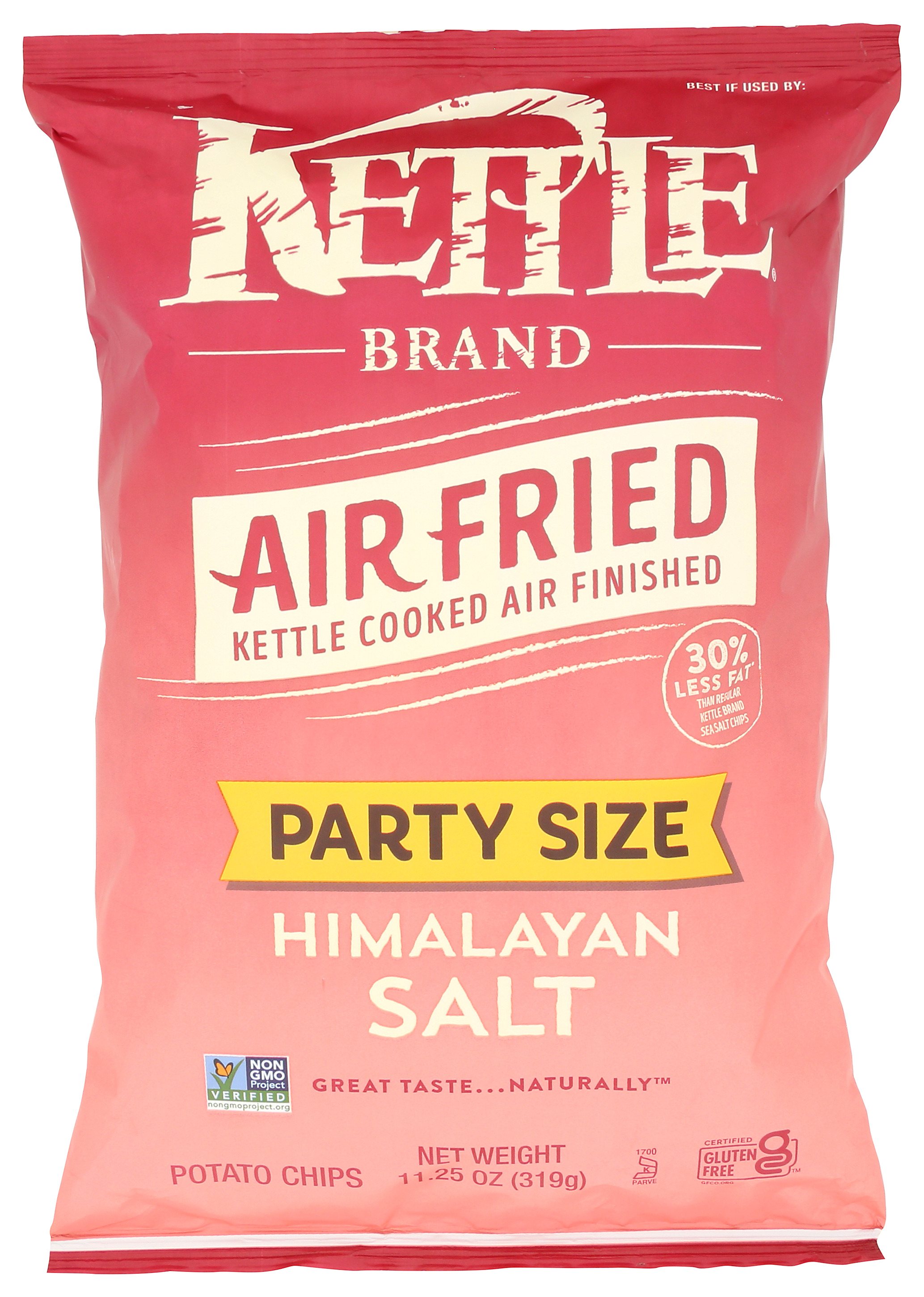Air Fried Himalayan Salt Potato Chips Kettle Brand Party Size 11.25 Oz 6G