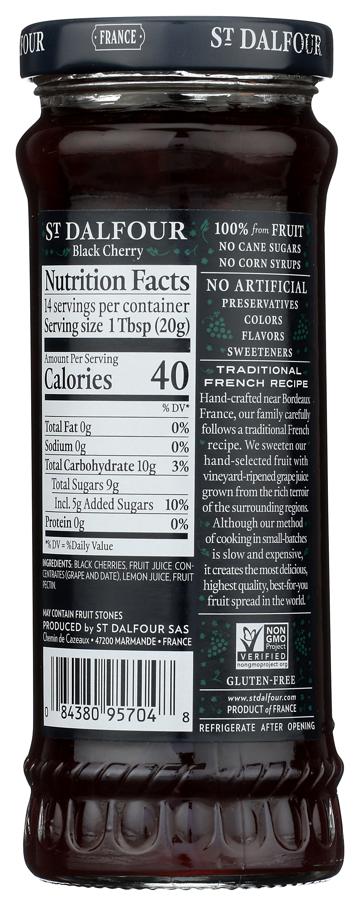 St. Dalfour St Black Cherry Fruit Spread 100%