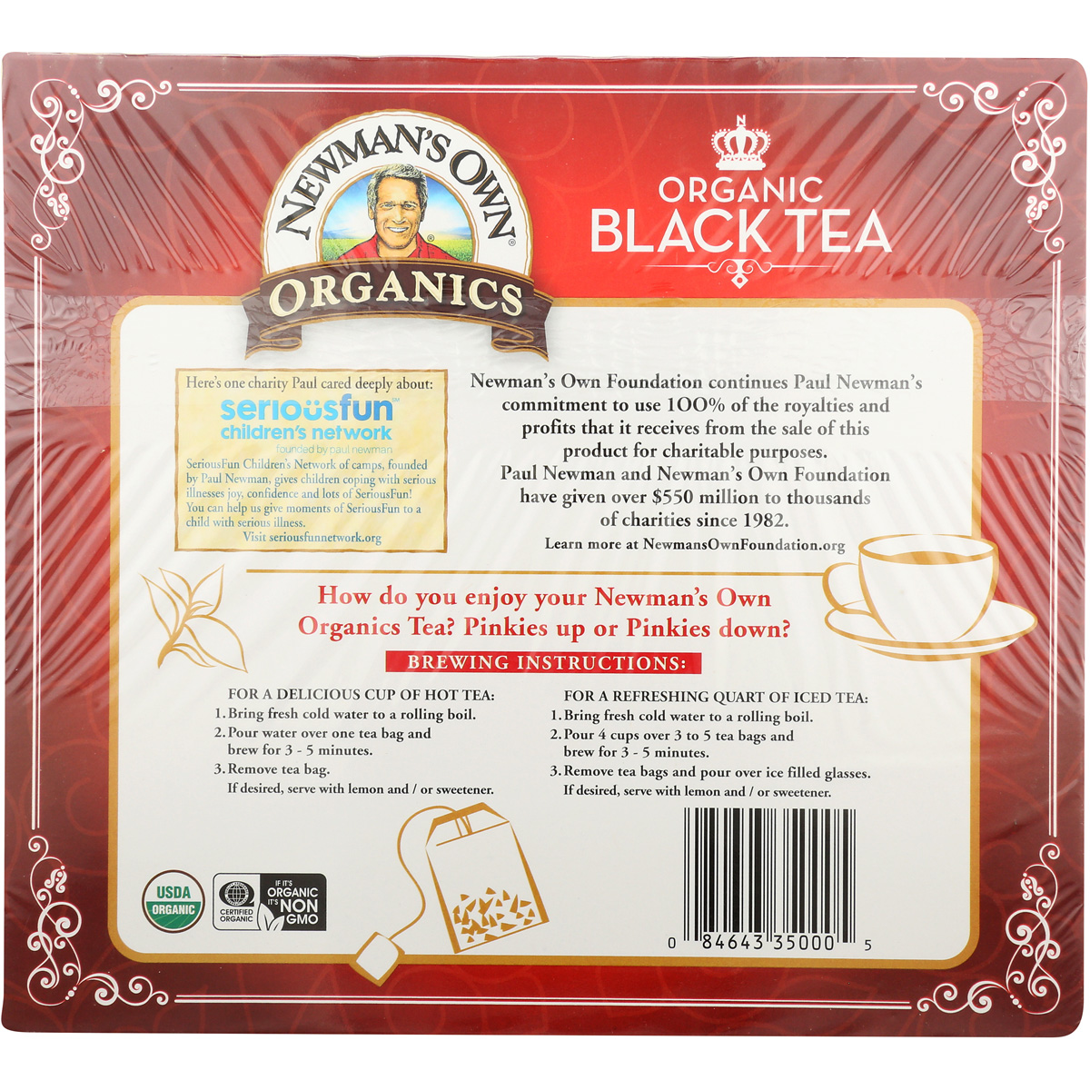 Newman'S Own Organics Organic Black Tea 100 Bags Bag