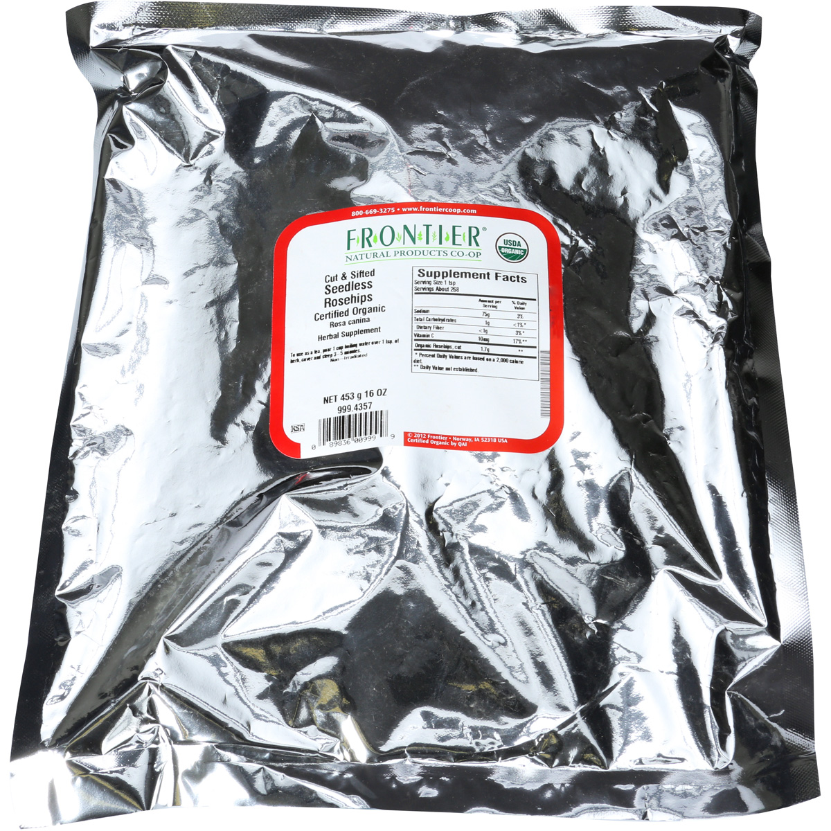 Frontier Cut And Sifted Seedless Rosehips Organic Herbal Supplement 1